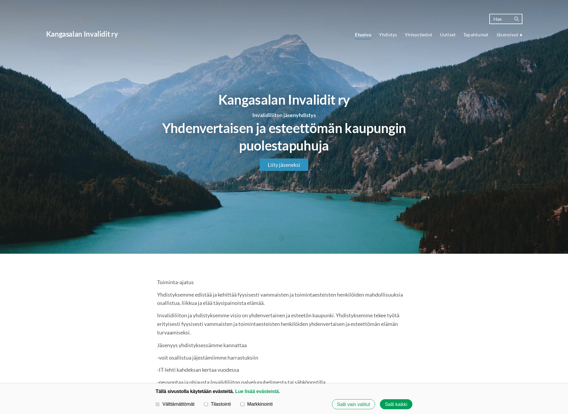 Screenshot for kangasalaninvalidit.fi