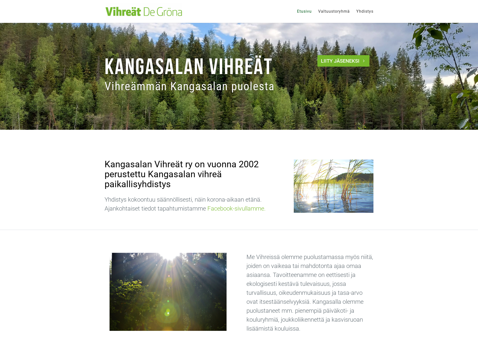 Screenshot for kangasalanvihreat.fi