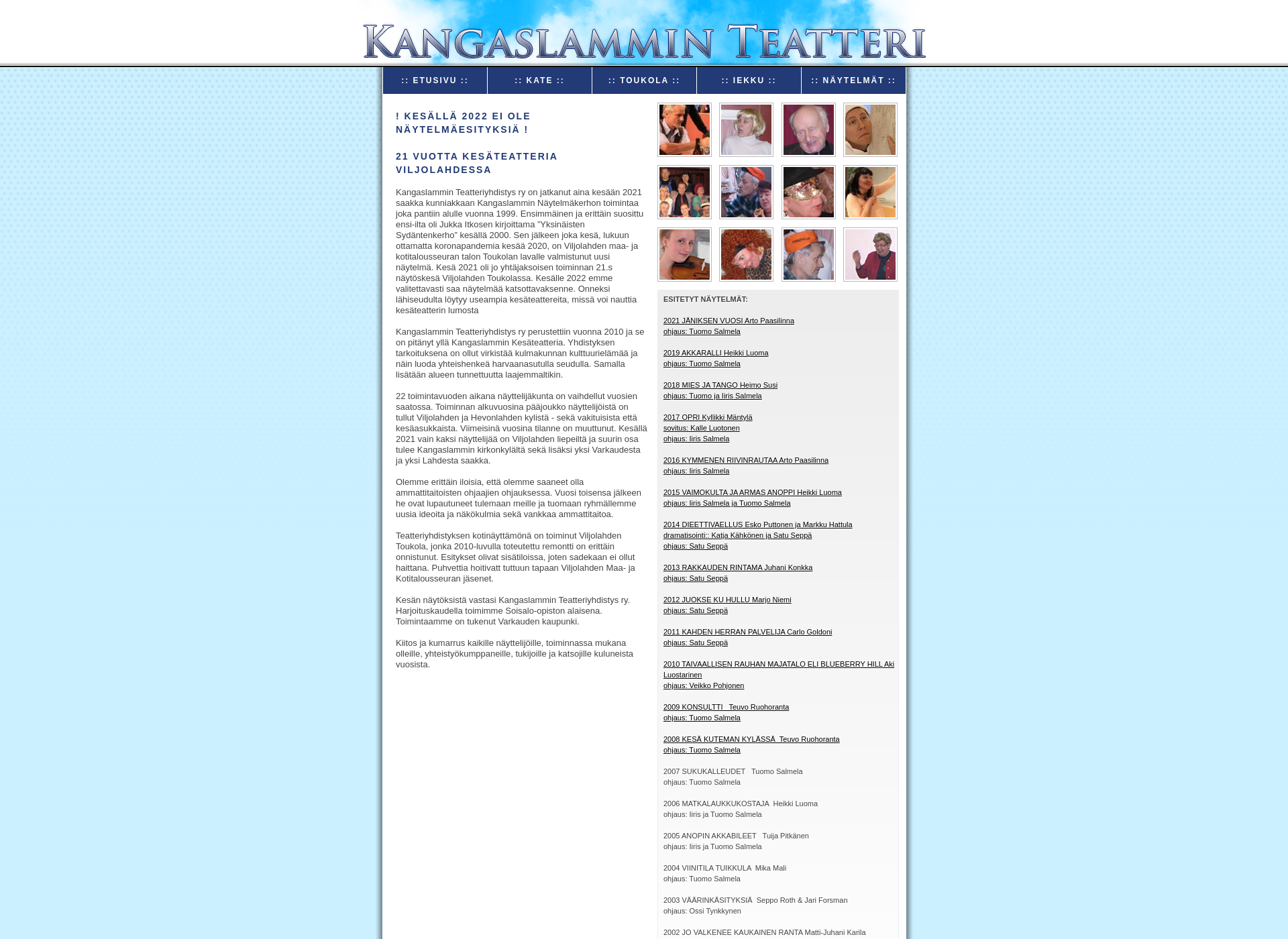 Skärmdump för kangaslamminteatteri.fi