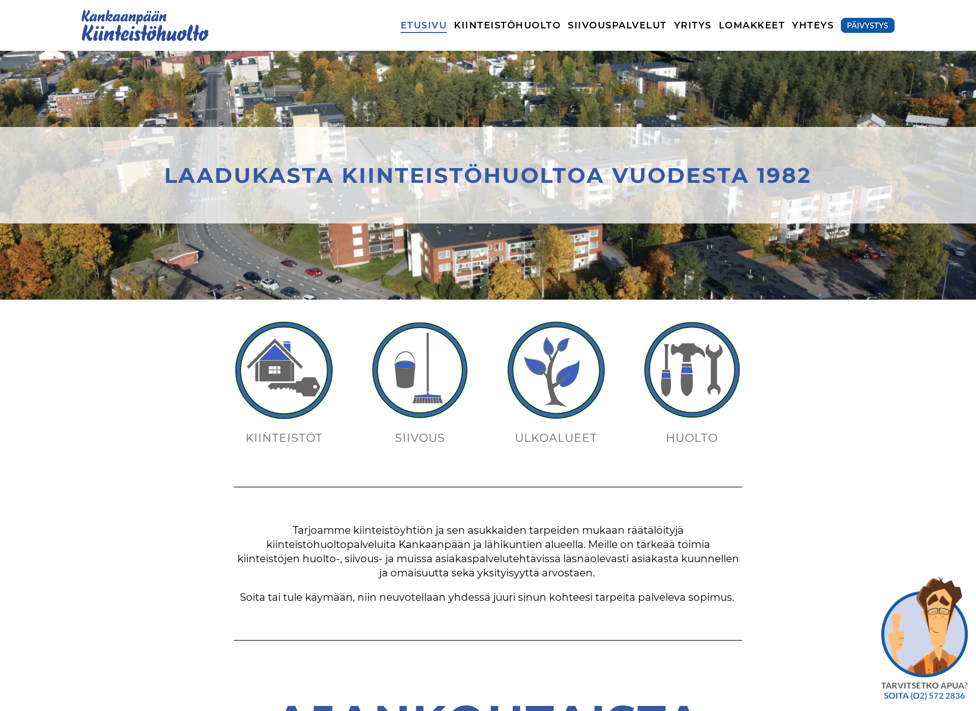 Näyttökuva kankaanpaankiinteistohuolto.fi