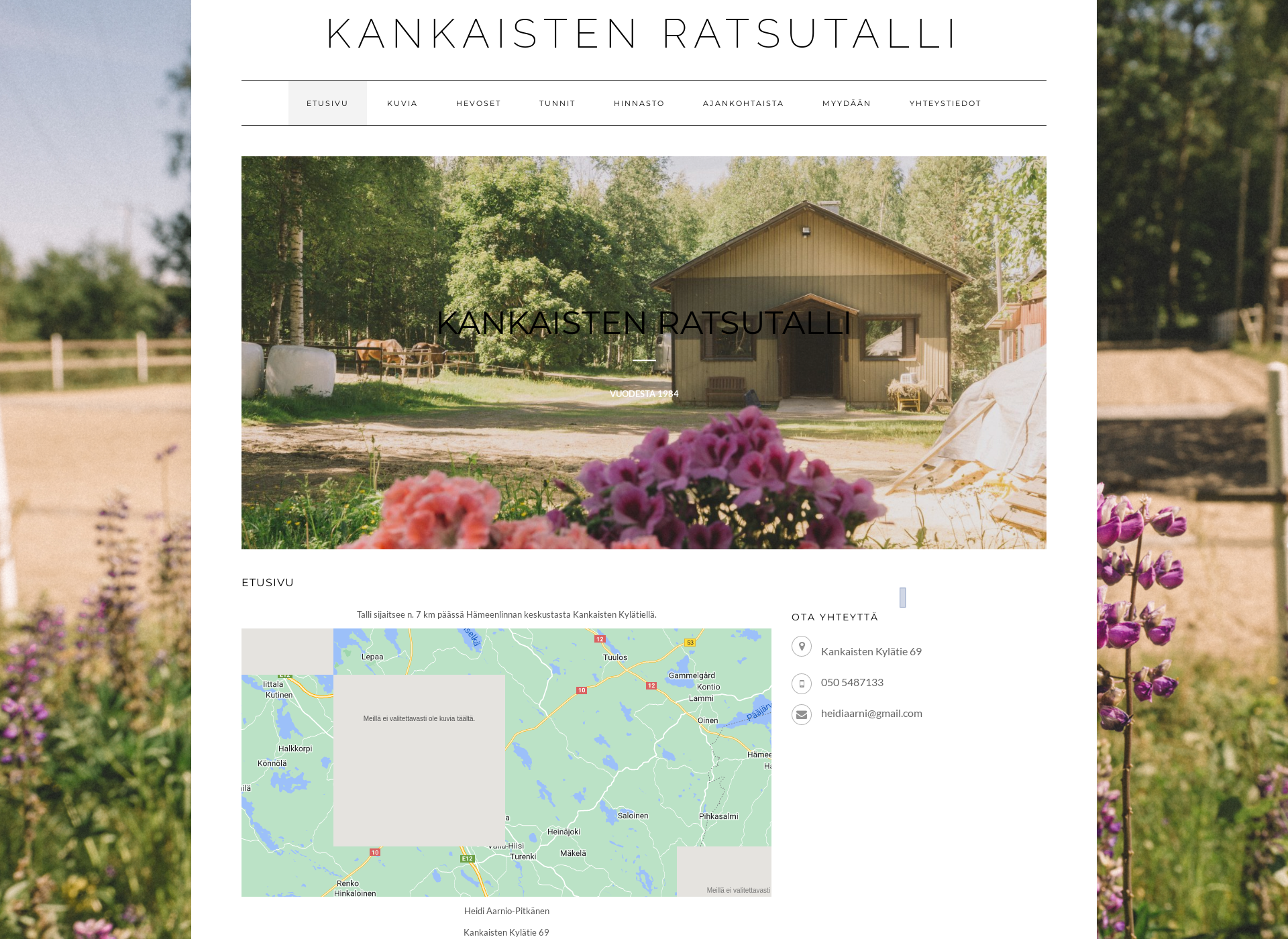 Skärmdump för kankaistenratsutalli.fi