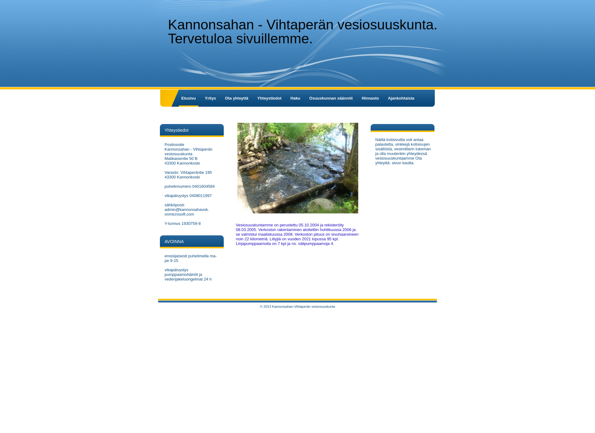 Skärmdump för kannonsahavok.fi