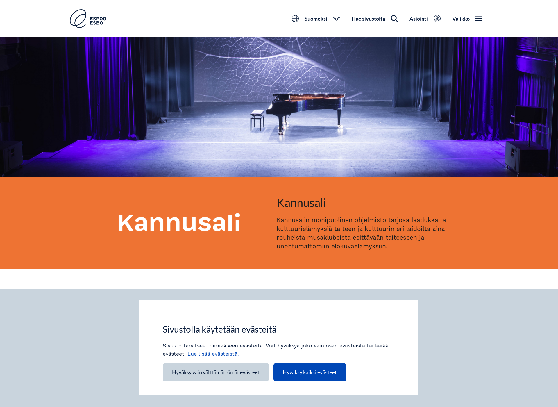 Skärmdump för kannusali.fi