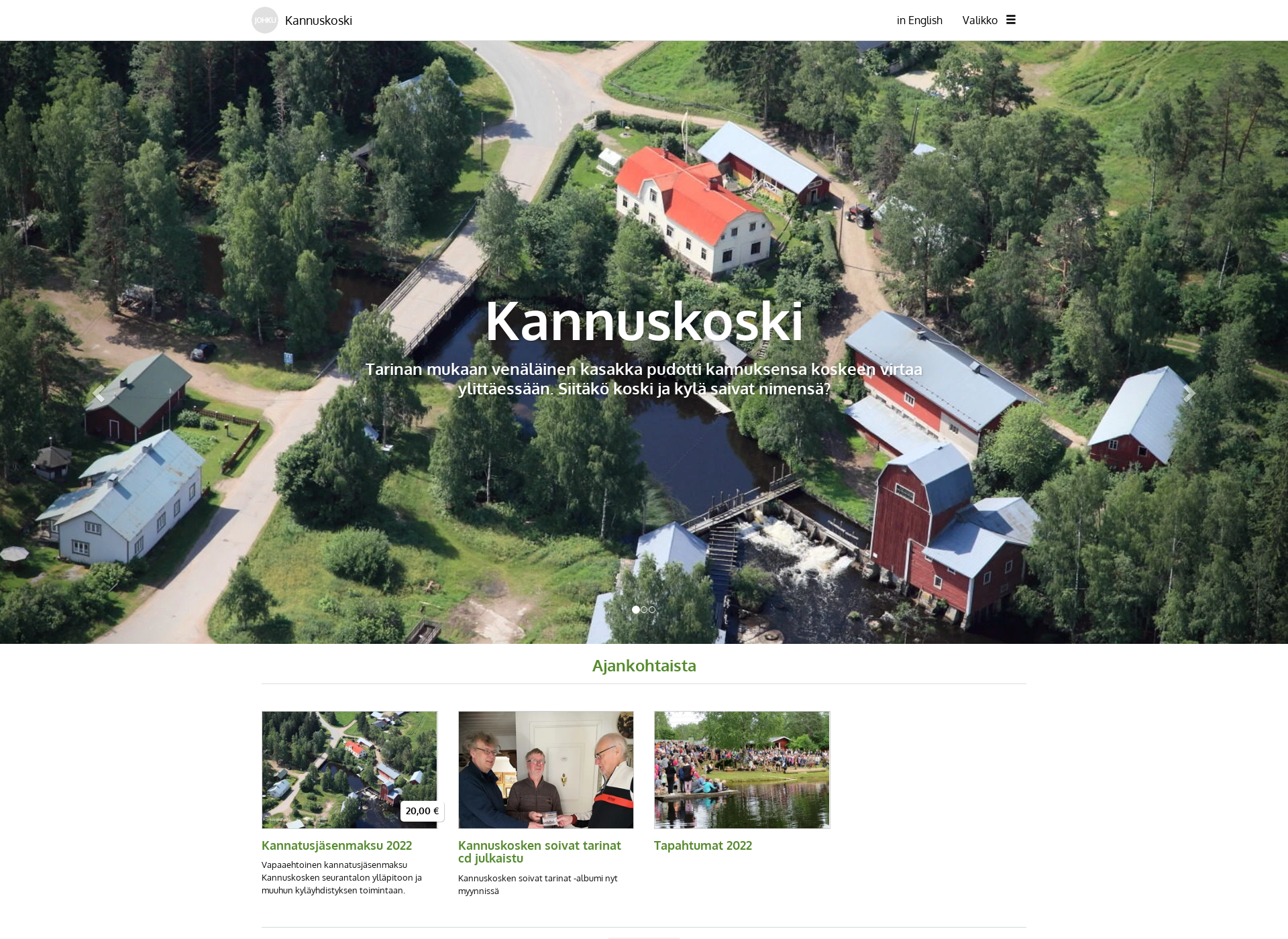 Skärmdump för kannuskoski.fi
