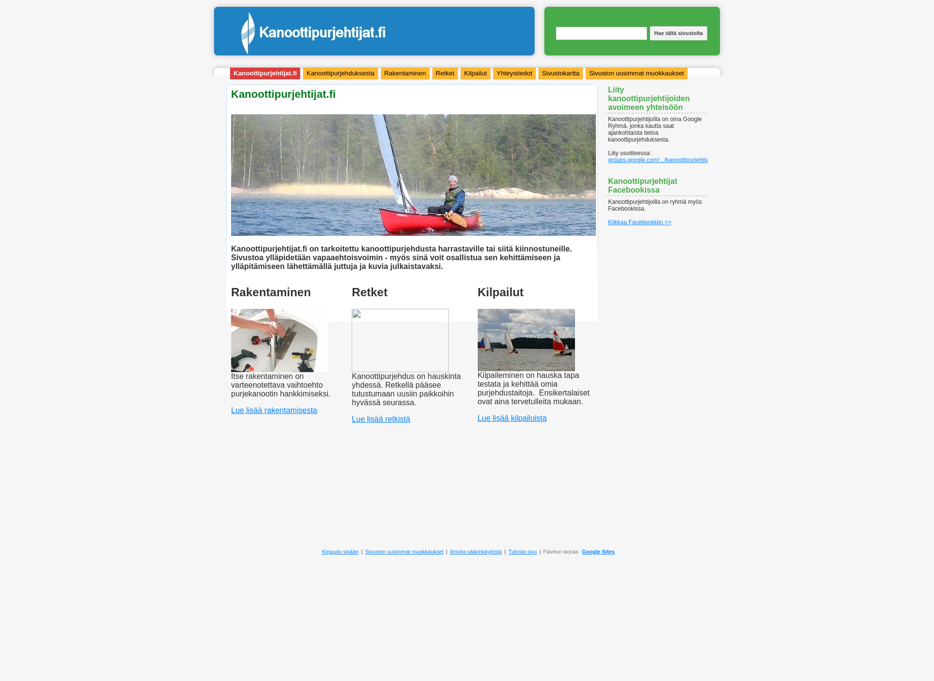 Screenshot for kanoottipurjehtijat.fi