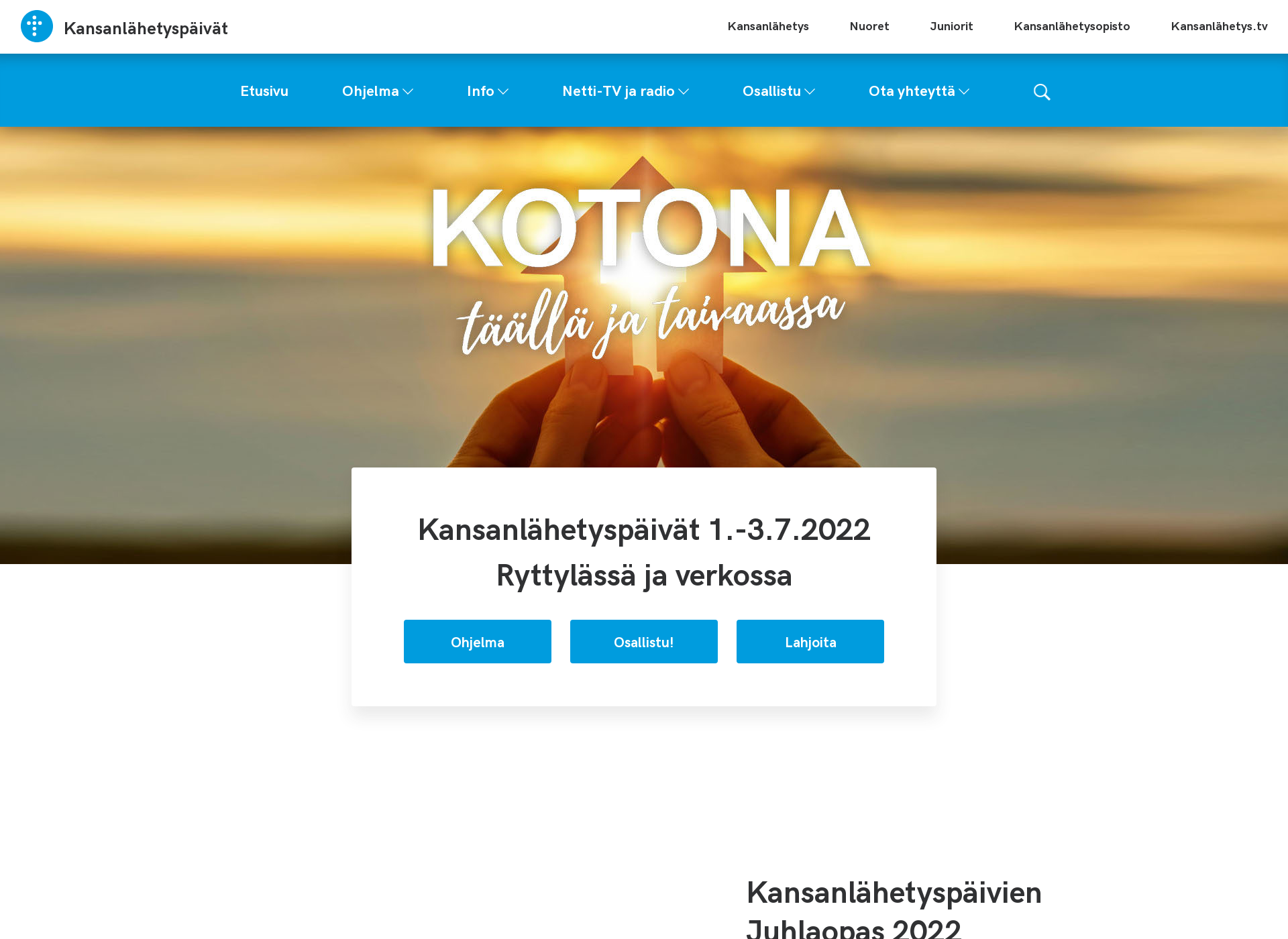 Screenshot for kansanlahetyspaivat.fi