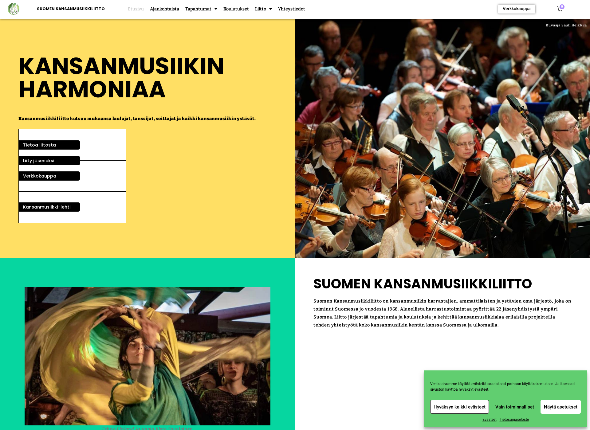 Screenshot for kansanmusiikkiliitto.fi