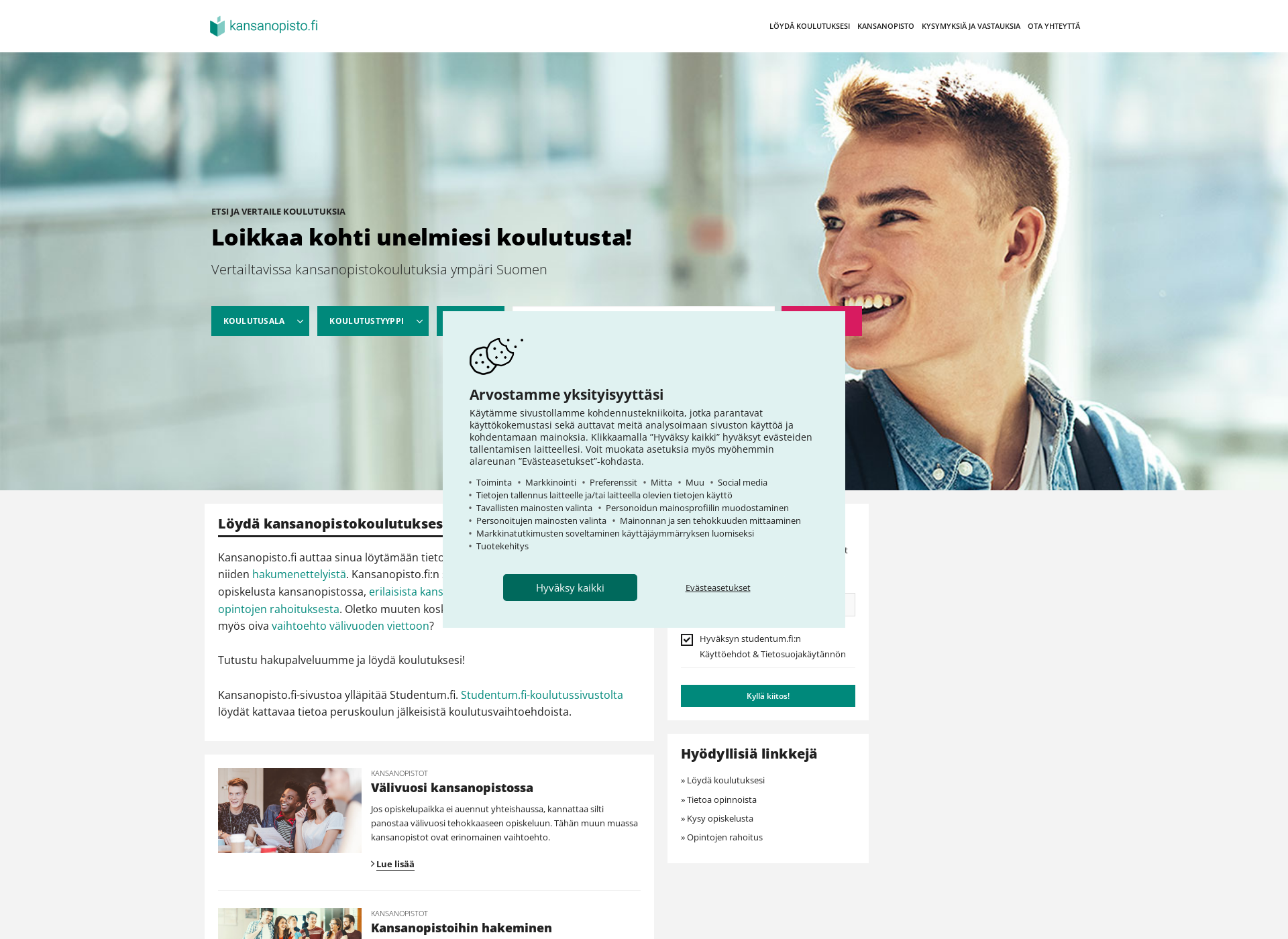 Screenshot for kansanopisto.fi