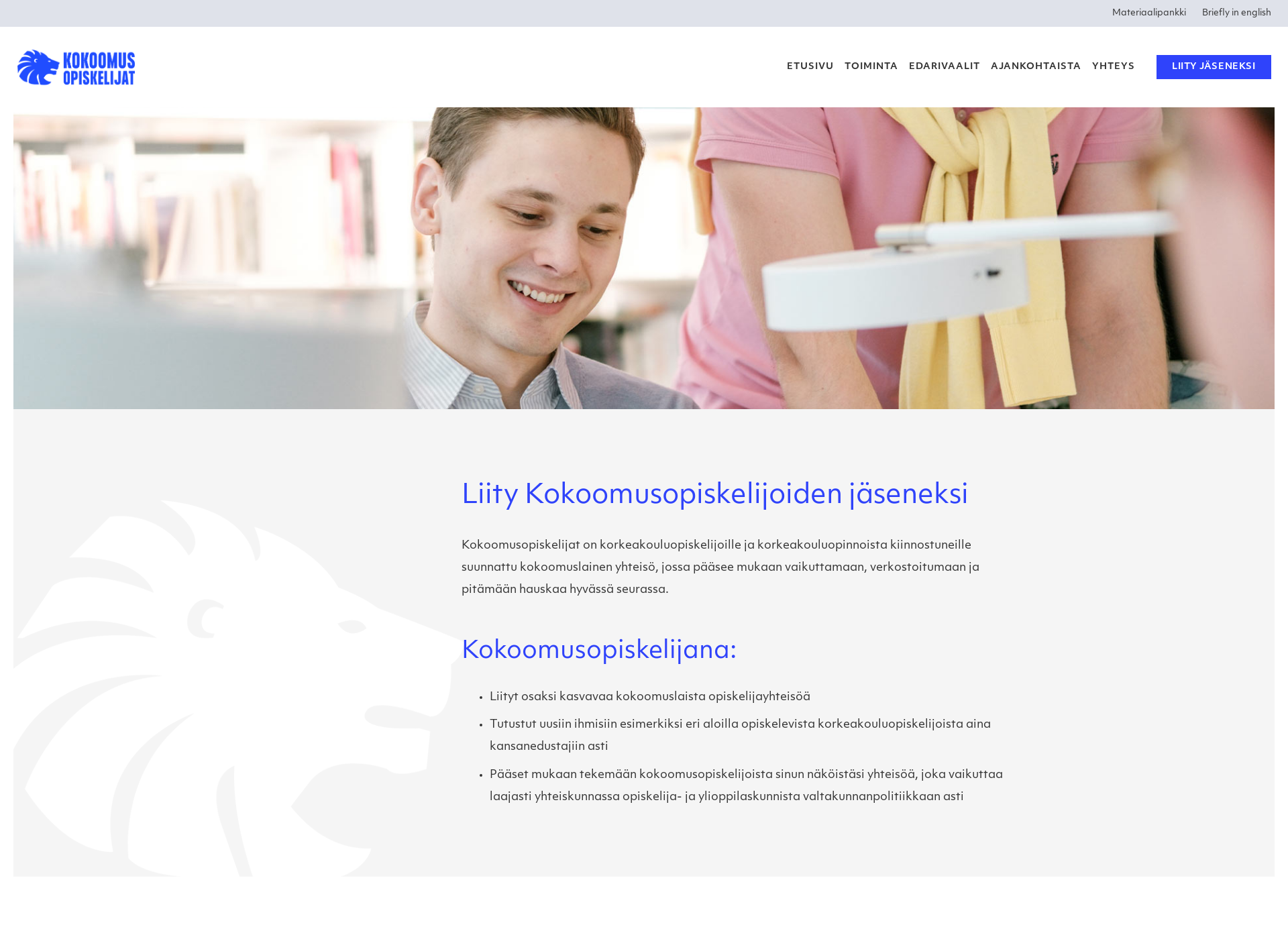 Skärmdump för kansy.fi