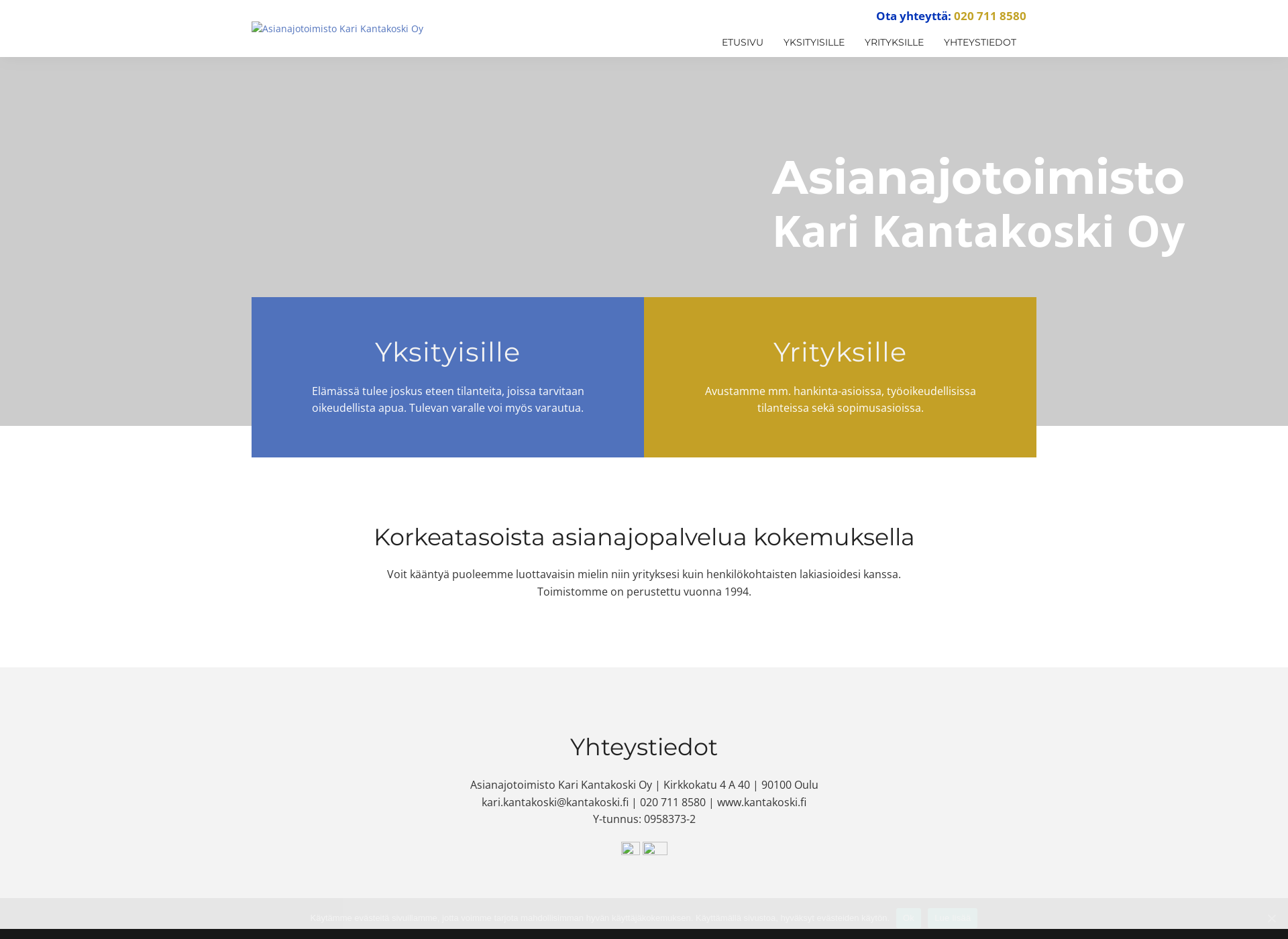 Skärmdump för kantakoski.fi