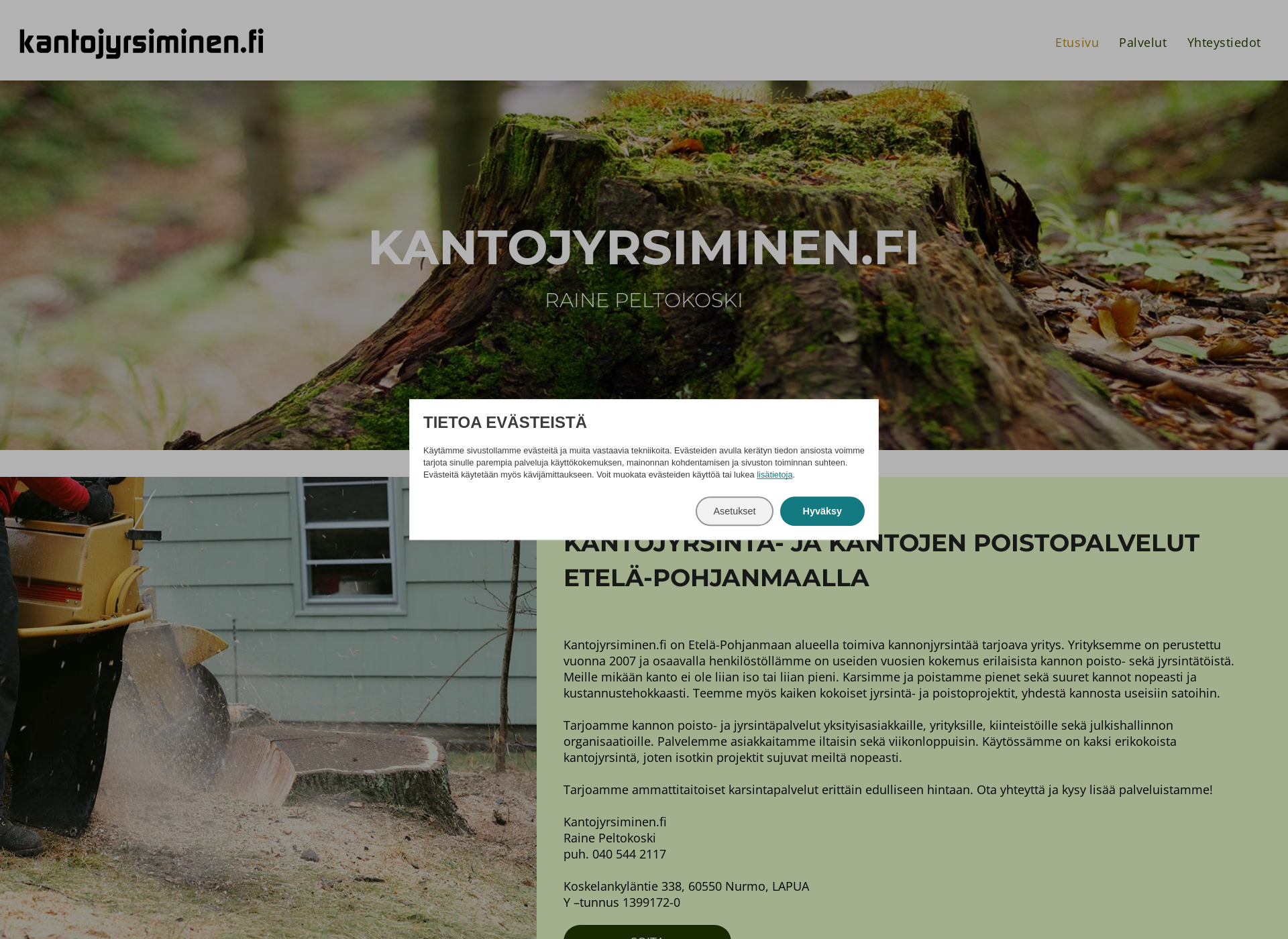 Skärmdump för kantojyrsiminen.fi