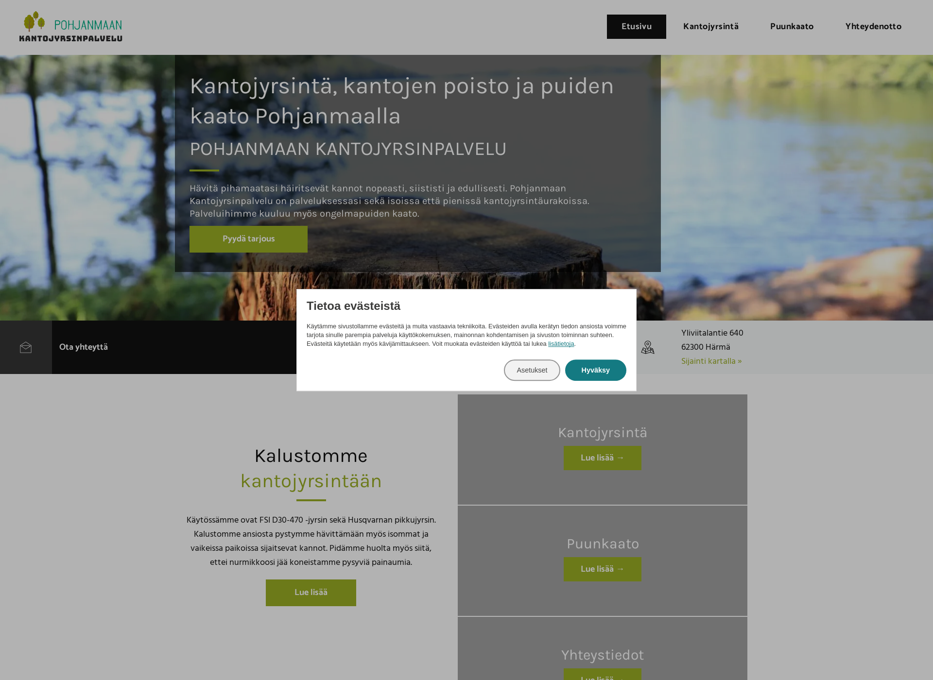 Skärmdump för kantopois.fi
