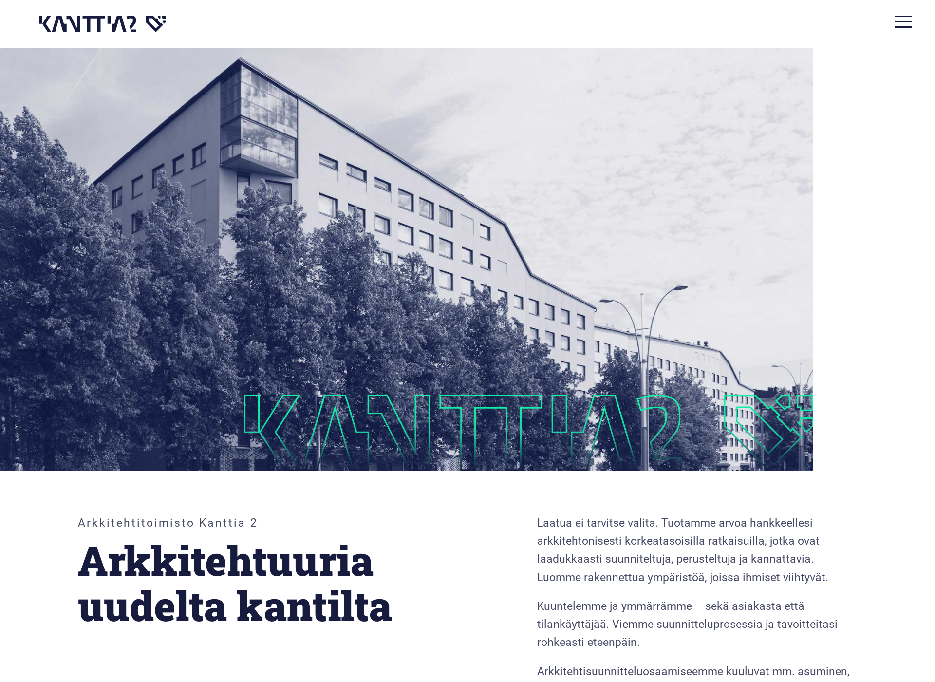 Skärmdump för kanttia2.fi