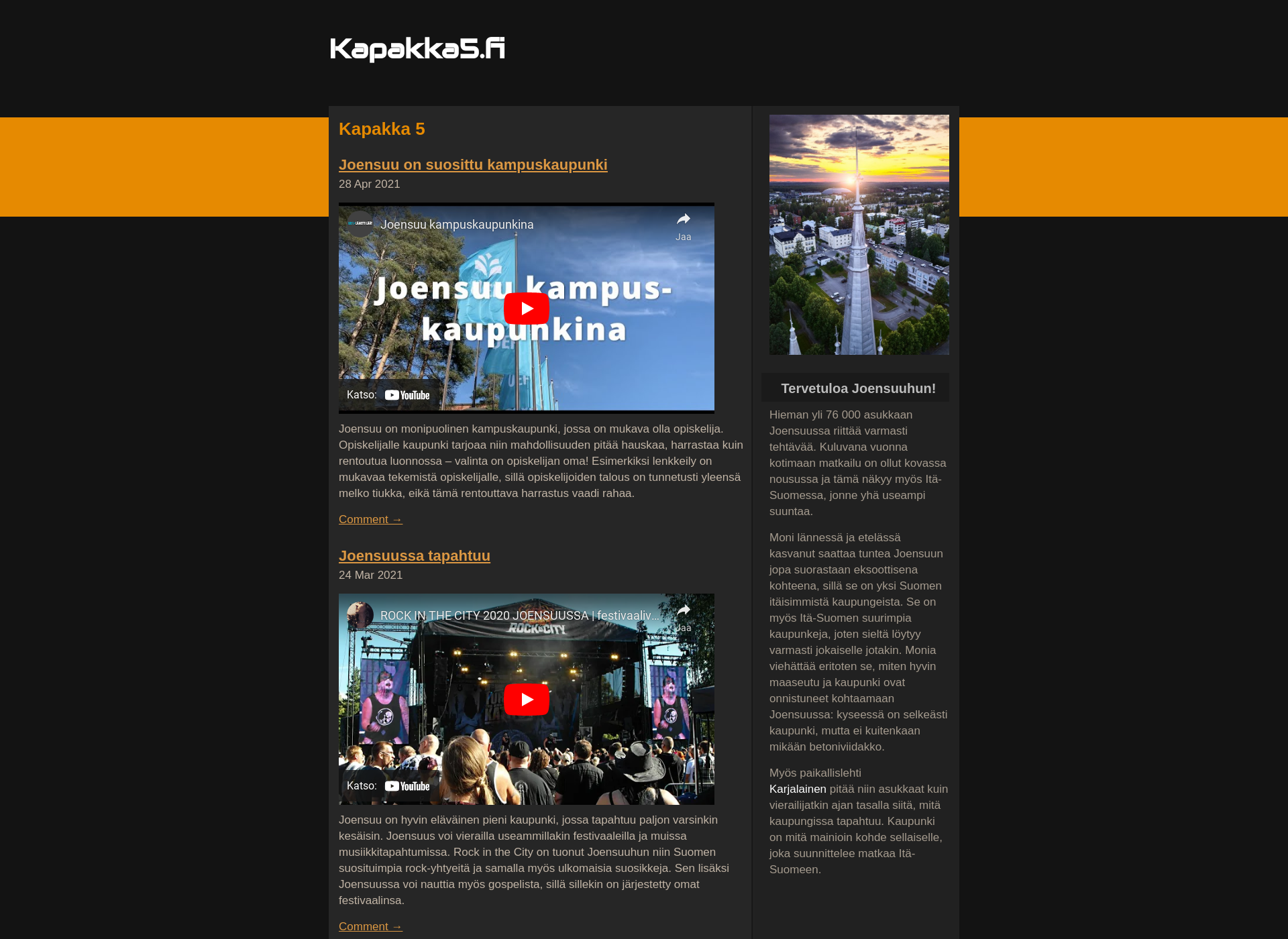 Skärmdump för kapakka5.fi