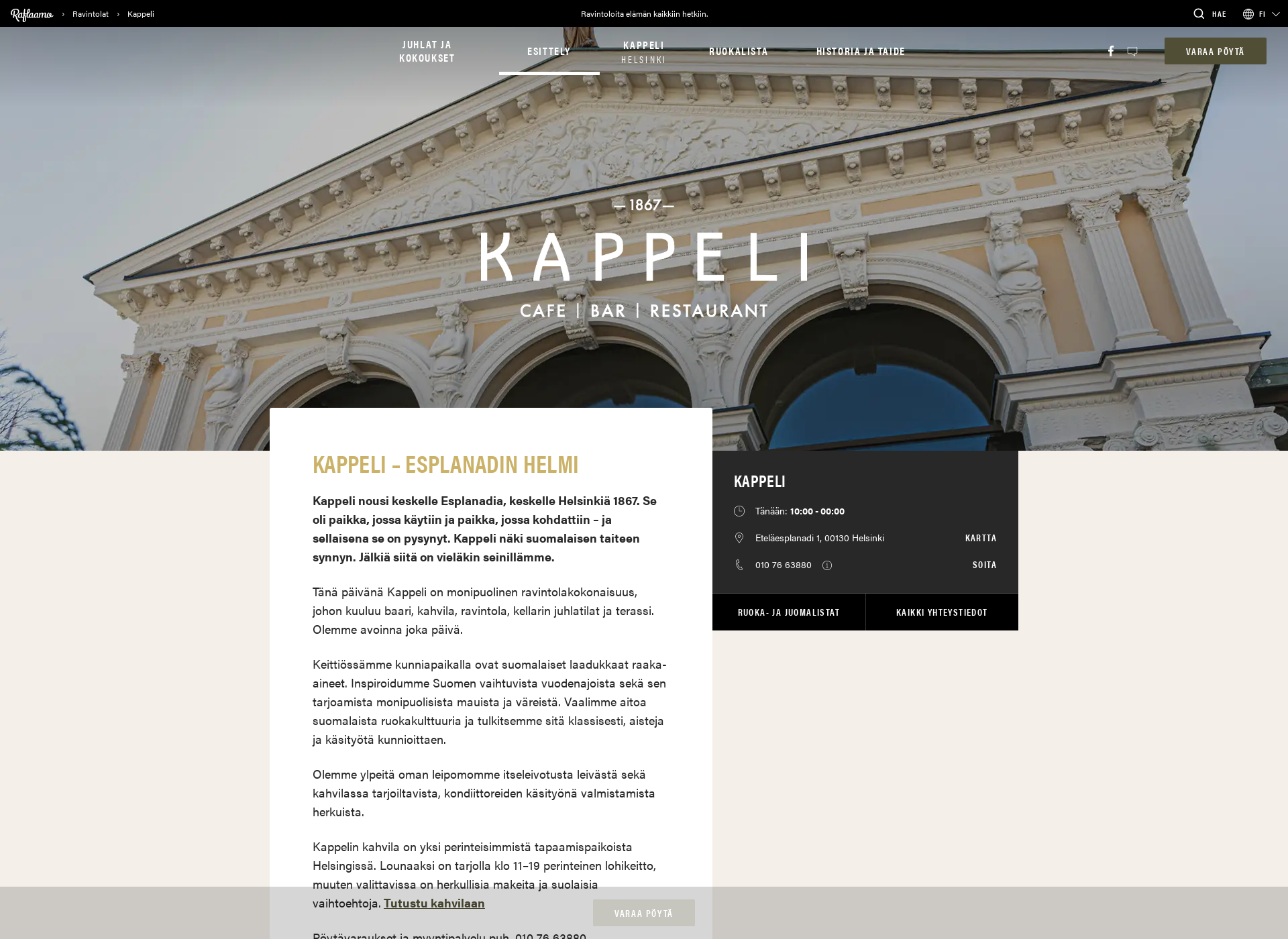 Screenshot for kappeli.fi