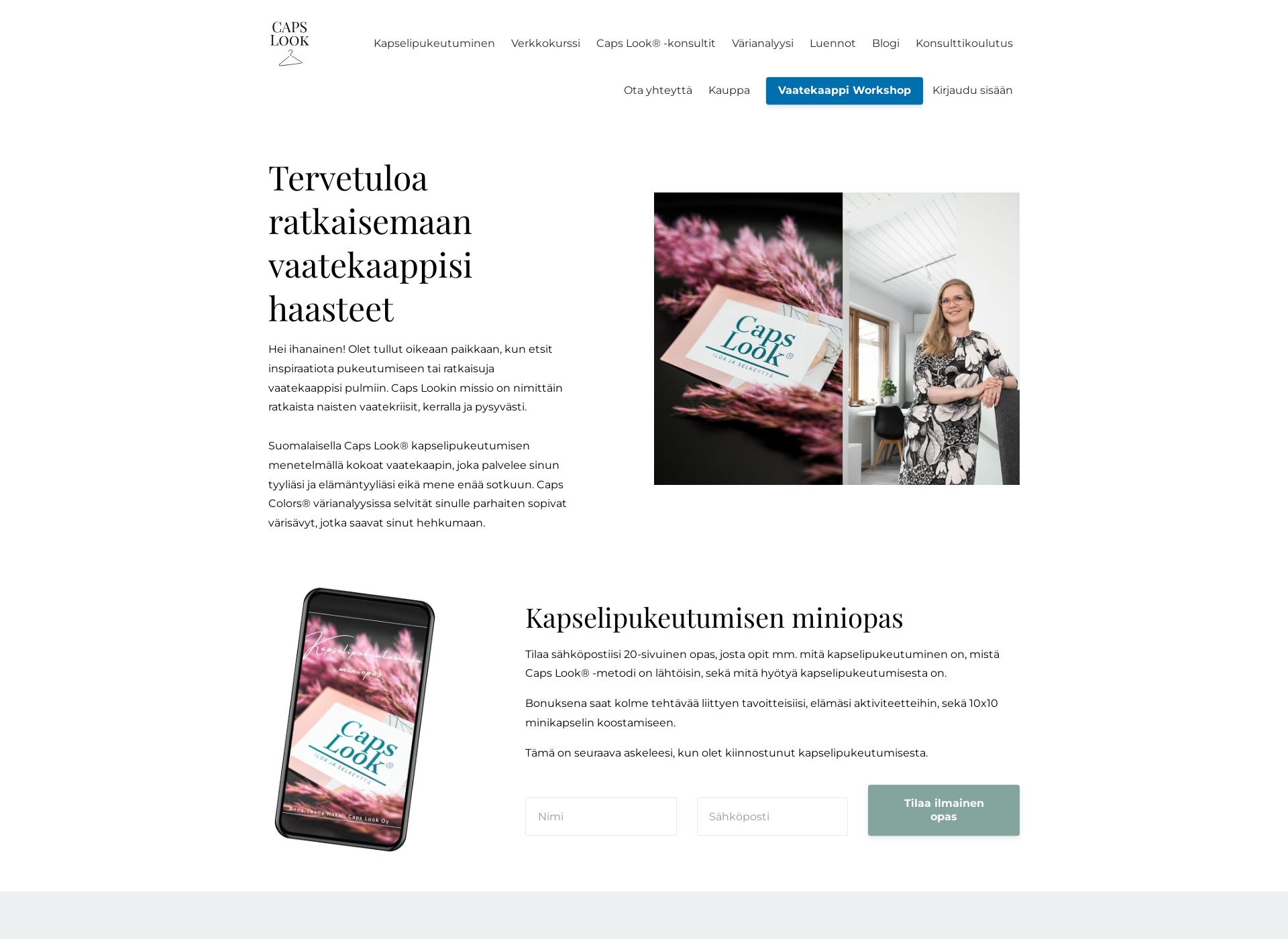 Screenshot for kapselipukeutuminen.fi