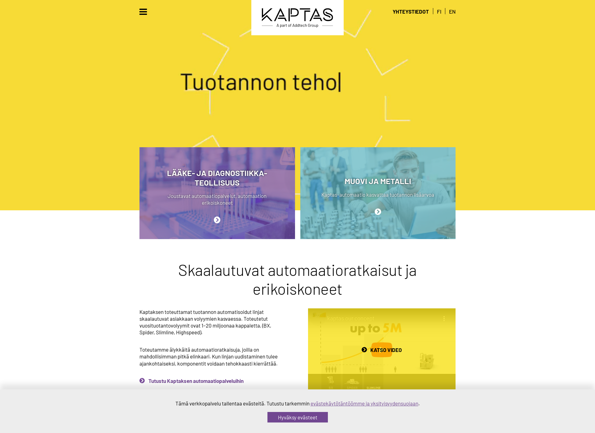 Screenshot for kaptas.fi