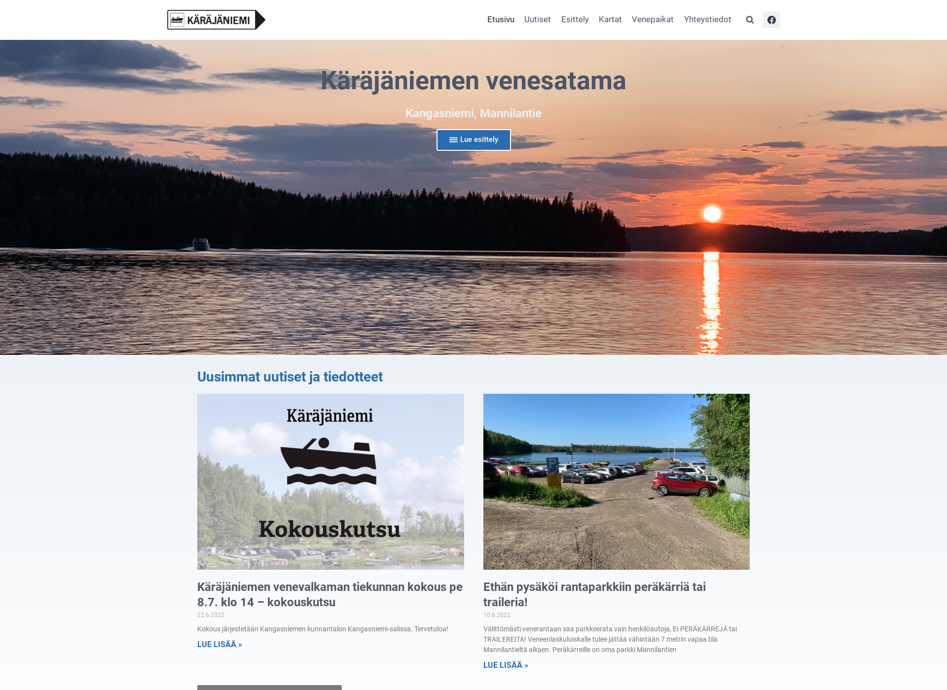Skärmdump för karajaniemi.fi