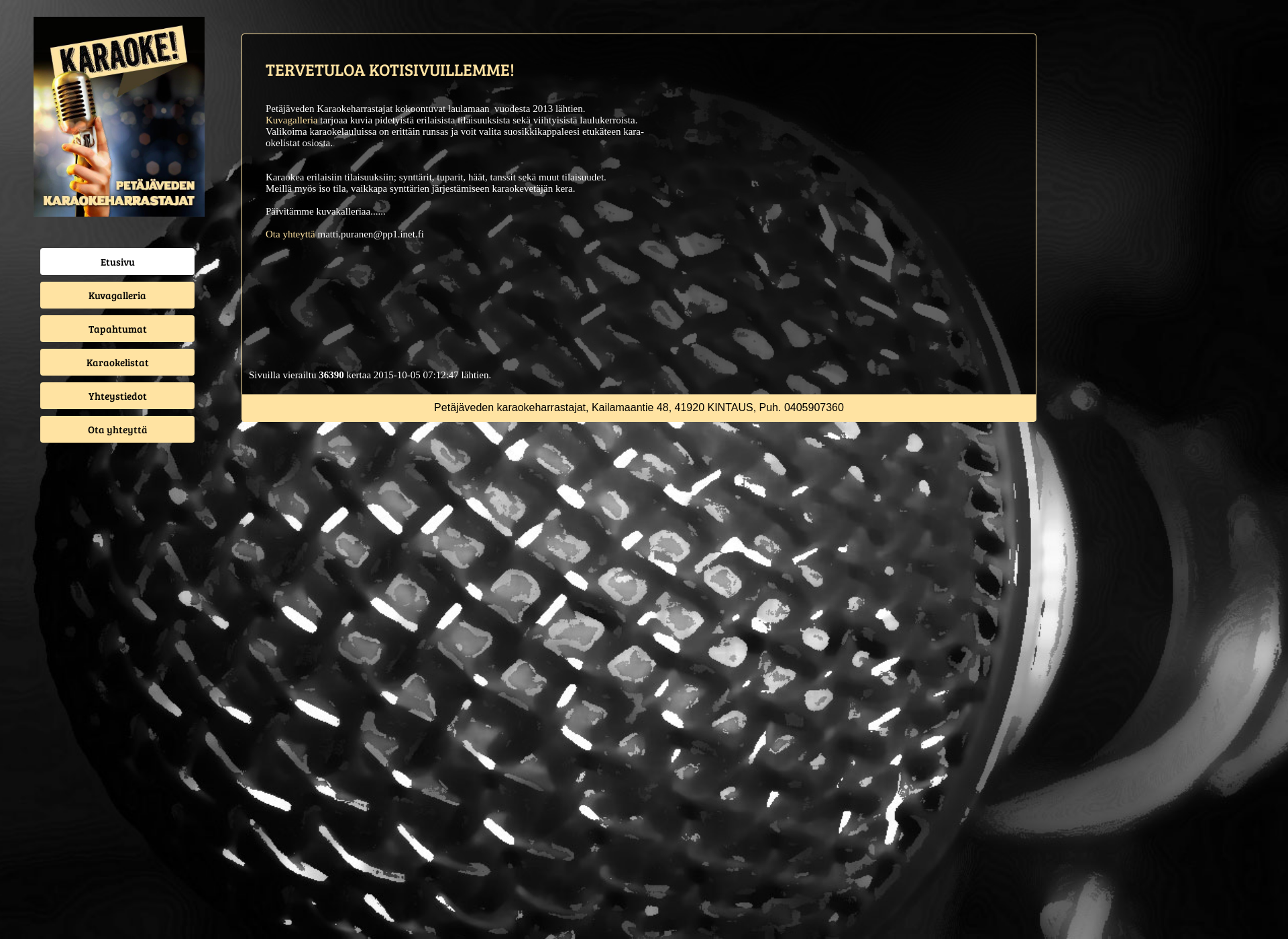 Skärmdump för karaokeharrastajat.fi