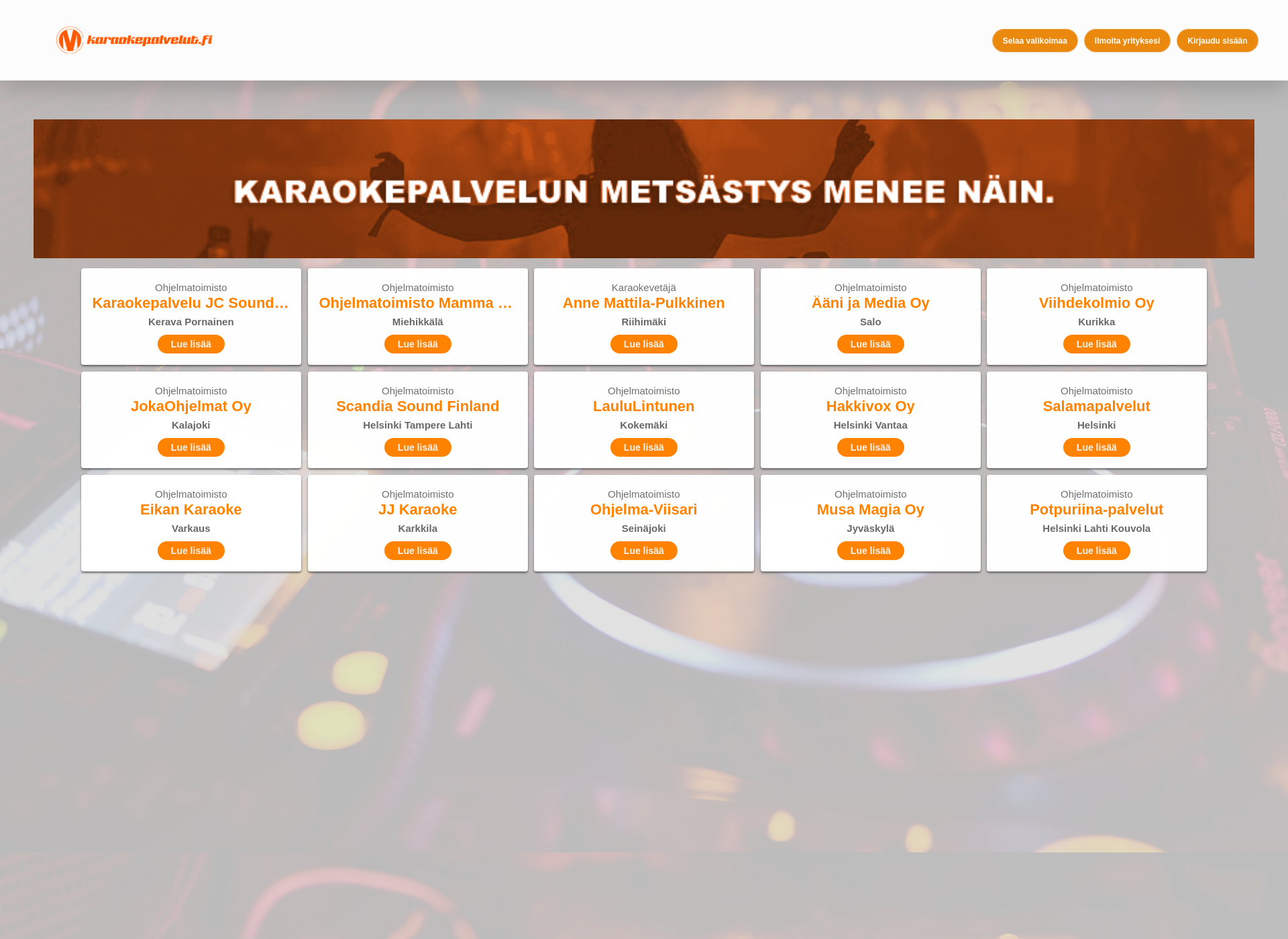 Näyttökuva karaokepalvelut.fi