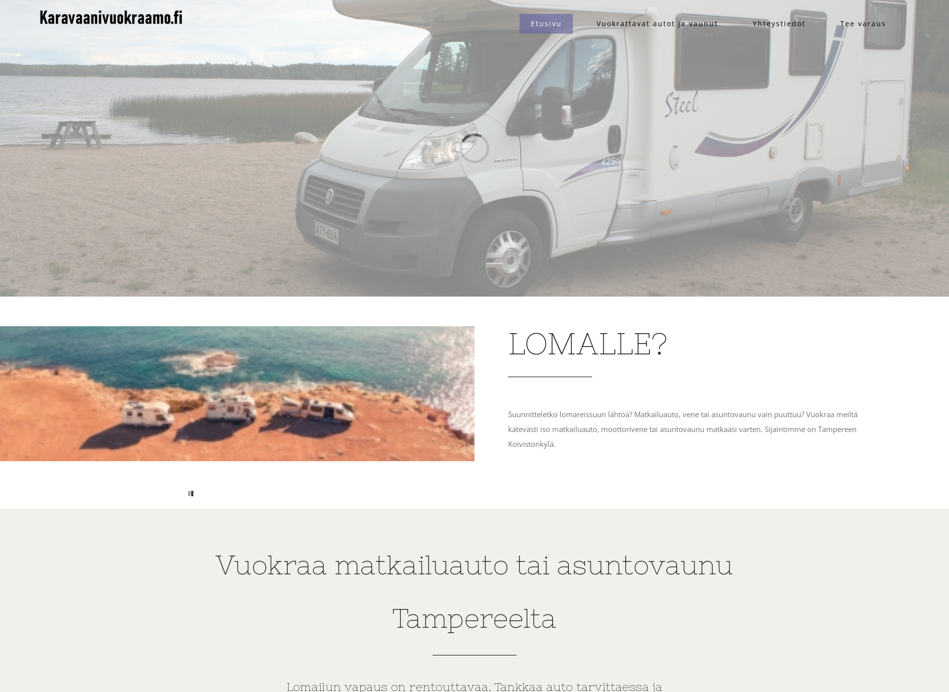 Skärmdump för karavaanivuokraamo.fi