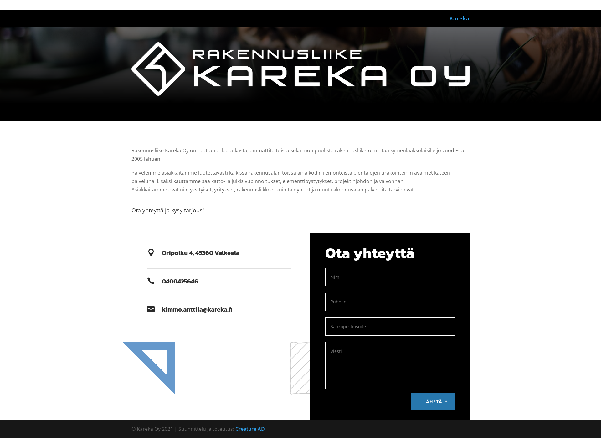 Skärmdump för kareka.fi