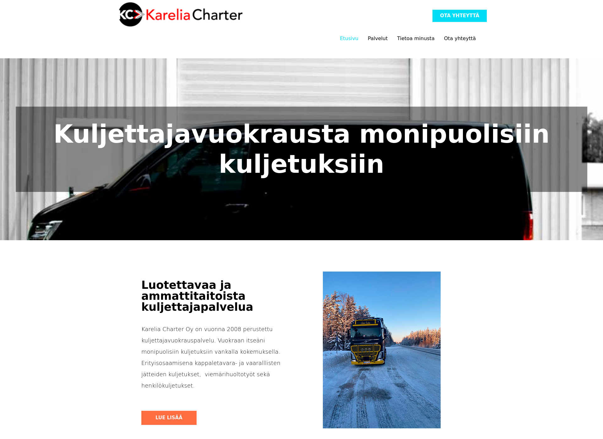 Skärmdump för kareliacharter.fi