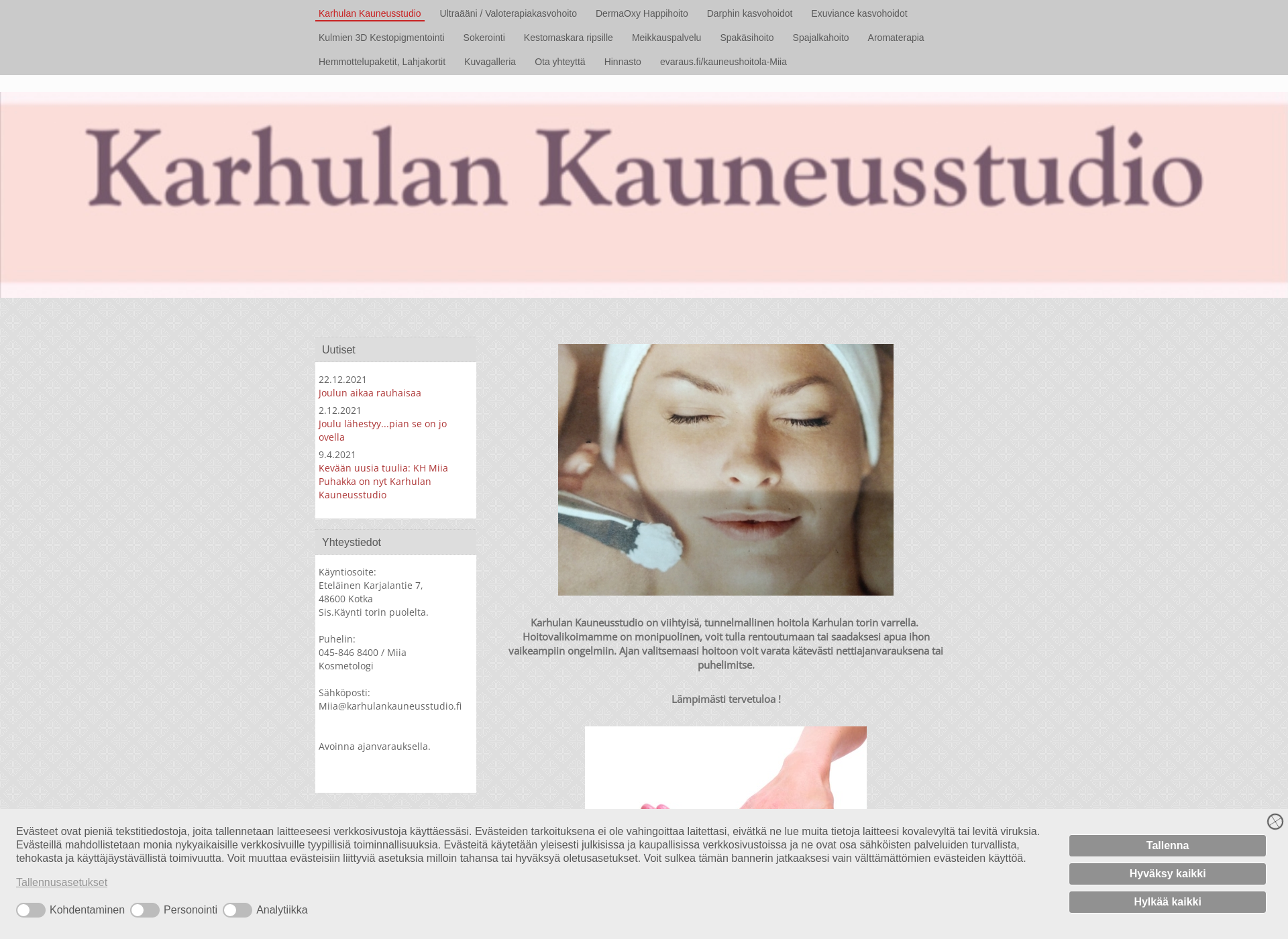 Skärmdump för karhulankauneusstudio.fi