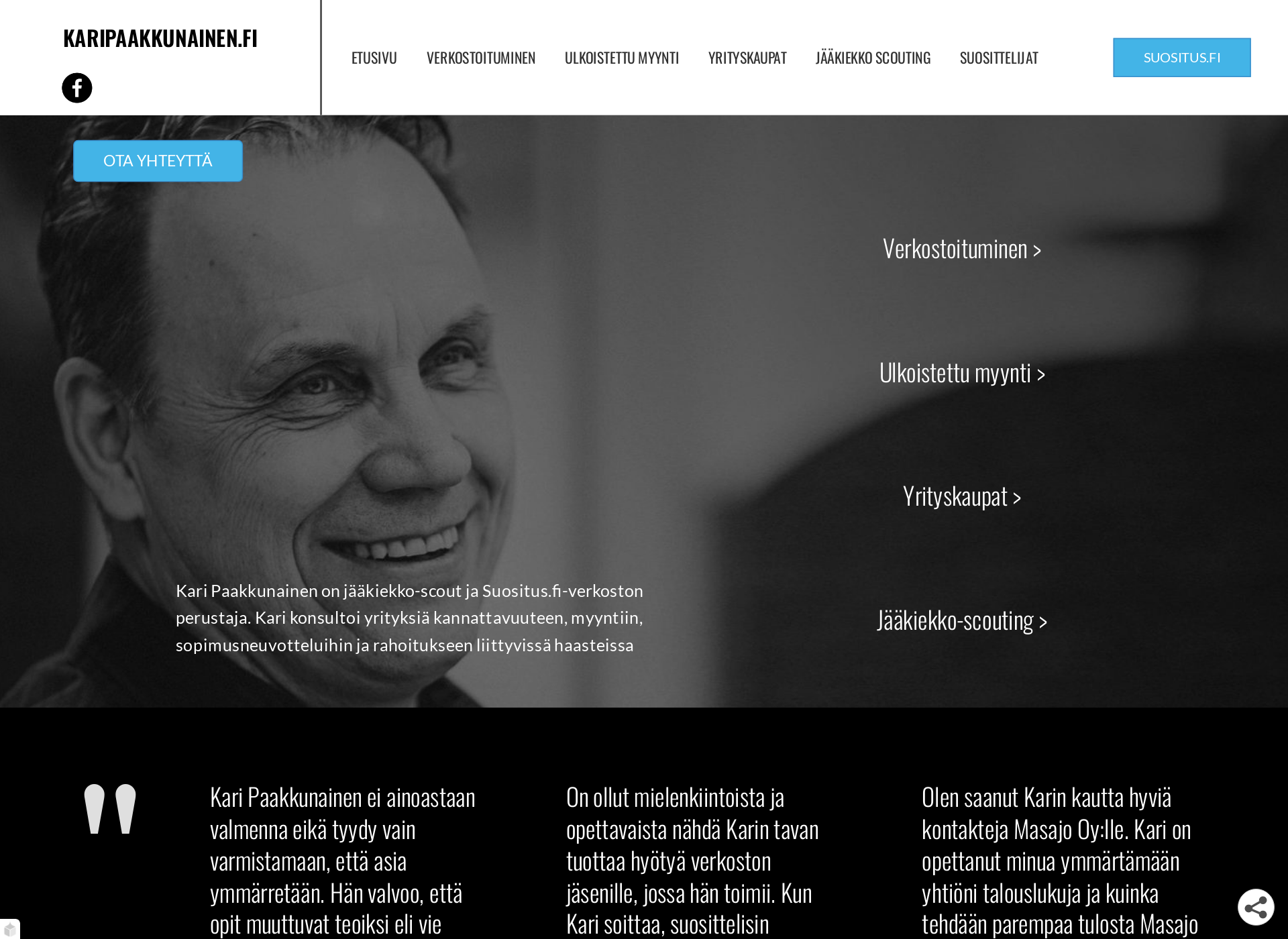 Skärmdump för karipaakkunainen.fi