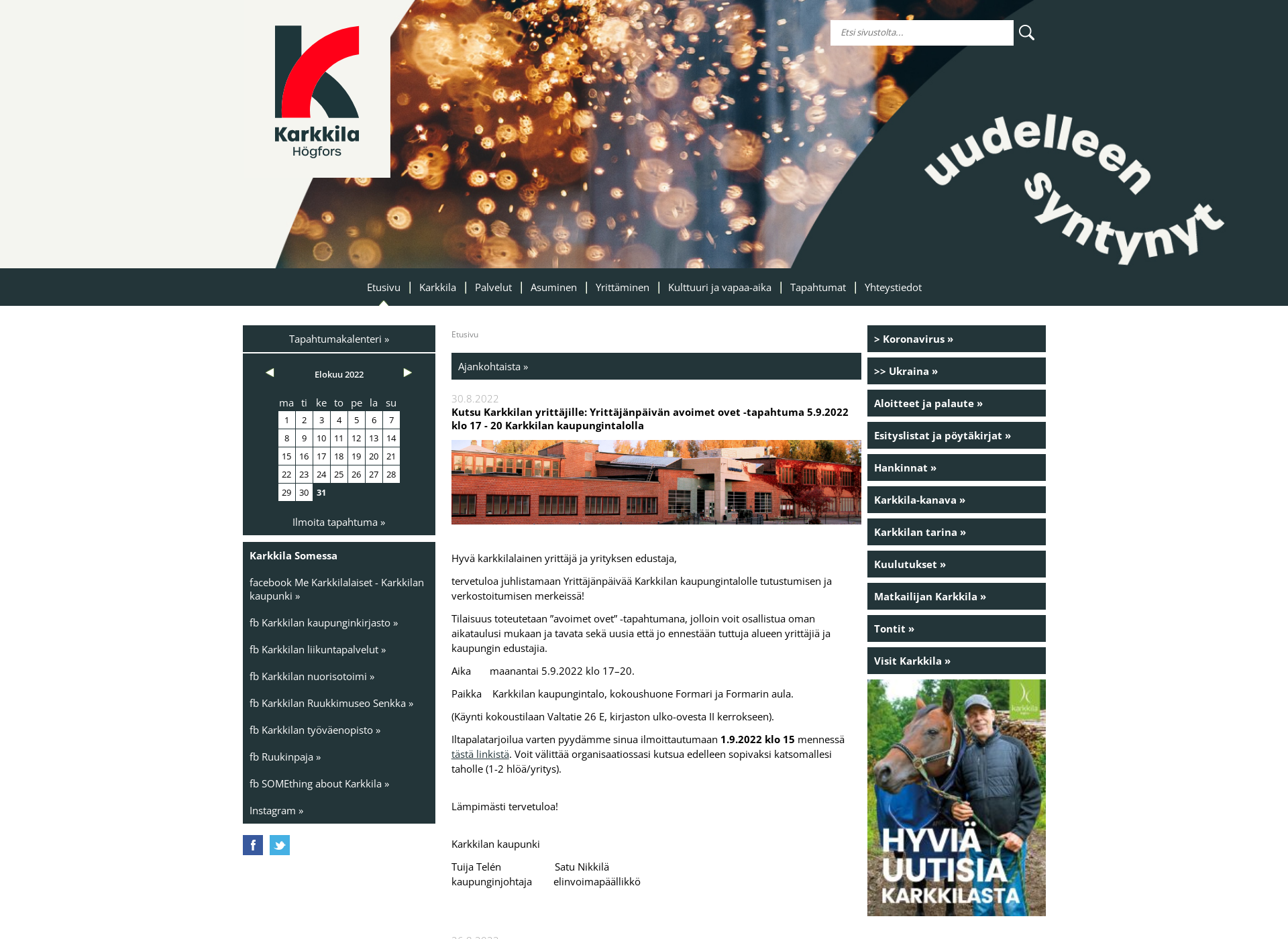 Screenshot for karkkila.fi