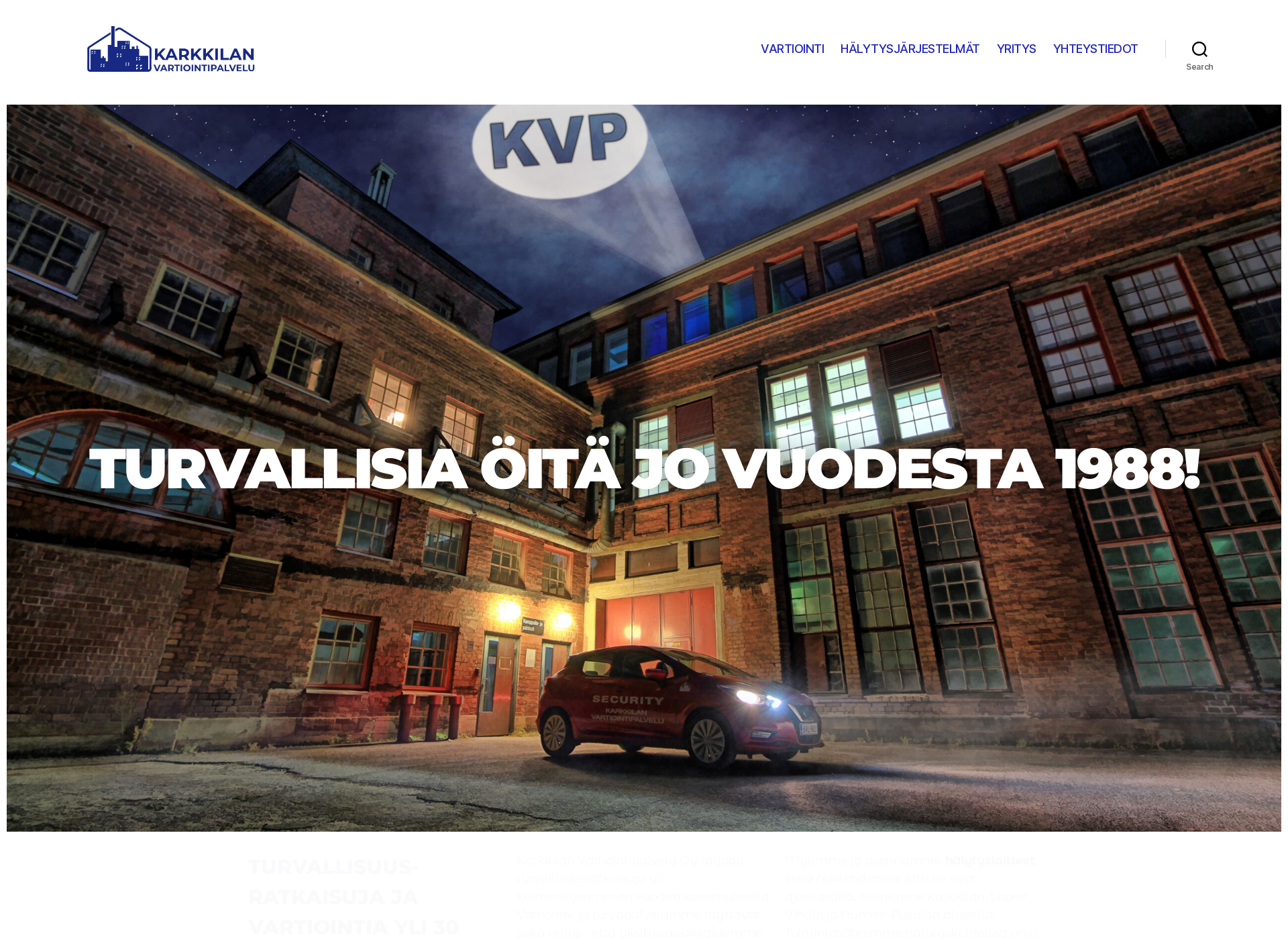 Skärmdump för karkkilanvartiointipalvelu.fi