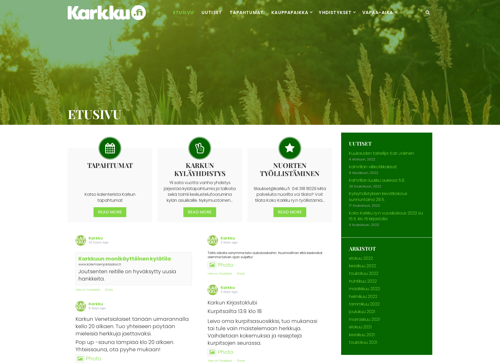 Screenshot for karkku.fi