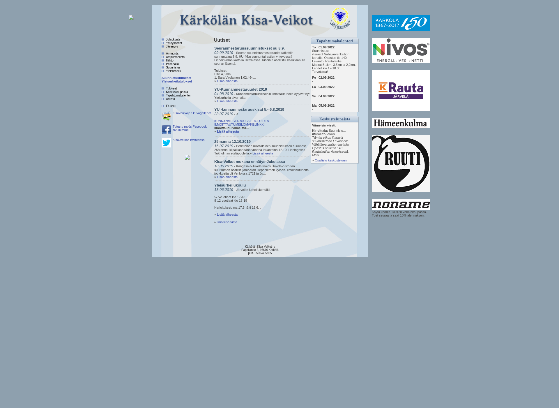 Skärmdump för karkolankisaveikot.fi