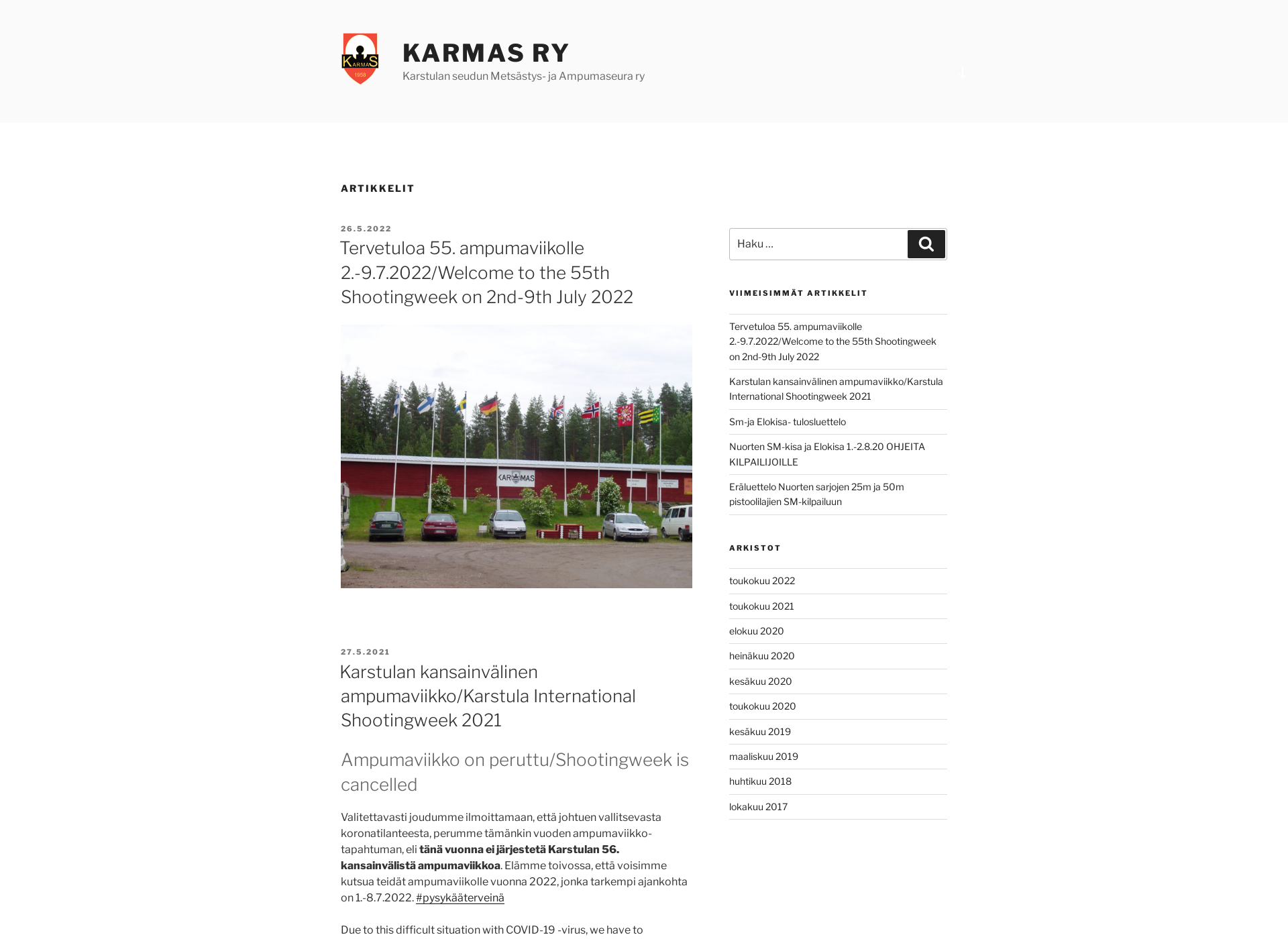 Skärmdump för karmasry.fi
