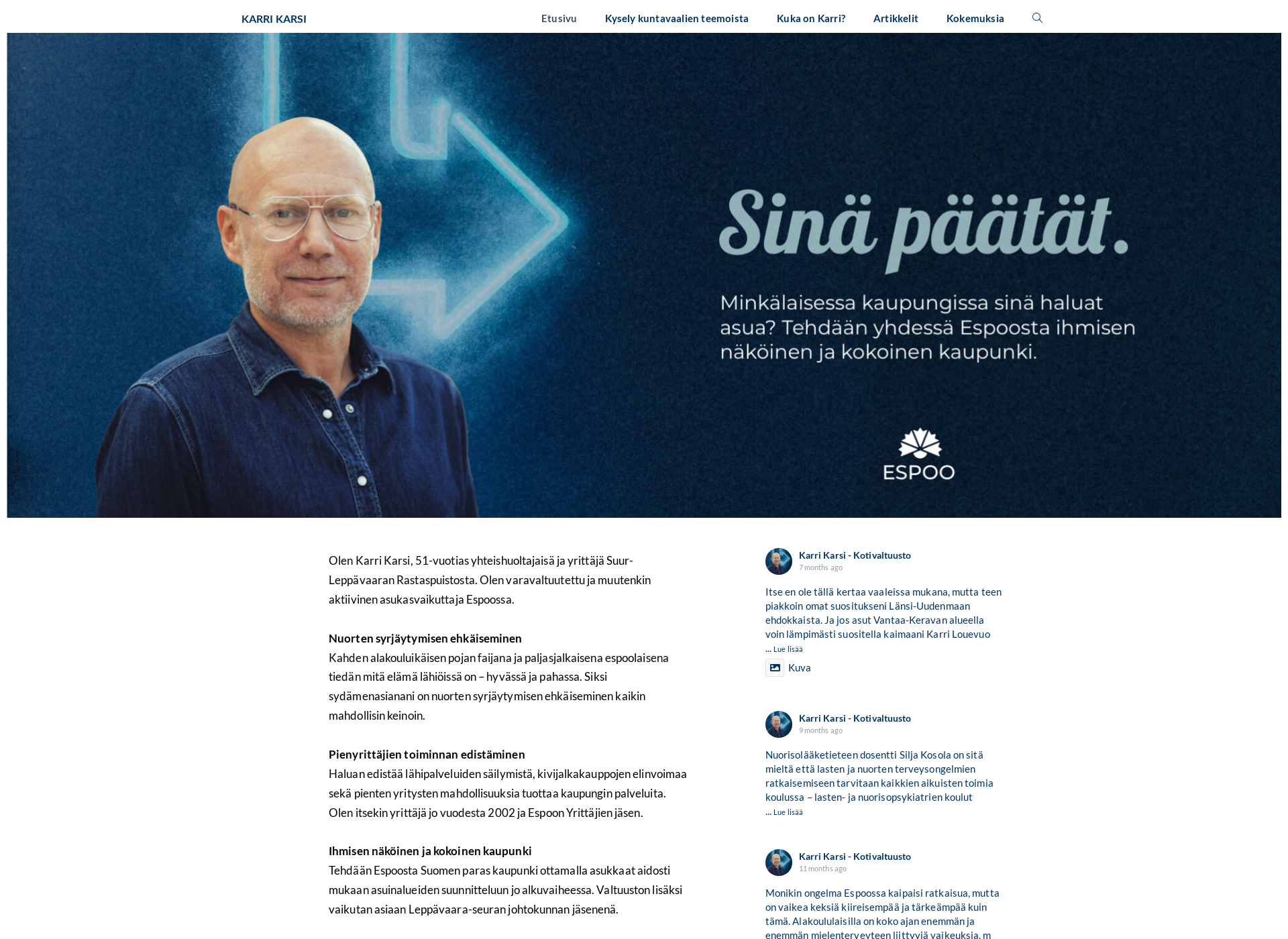 Skärmdump för karrikarsi.fi