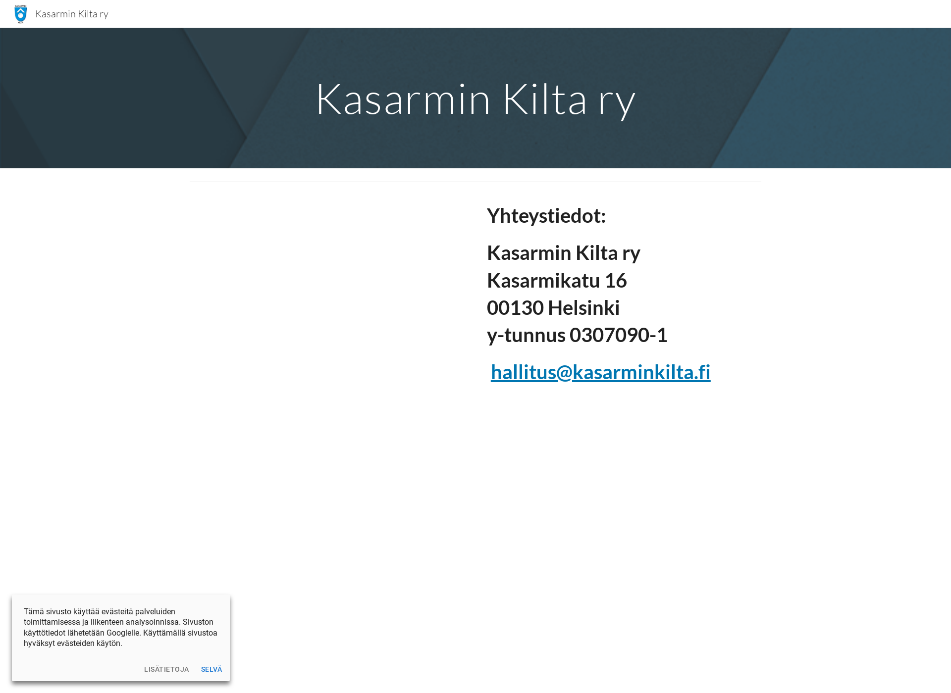 Skärmdump för kasarminkilta.fi