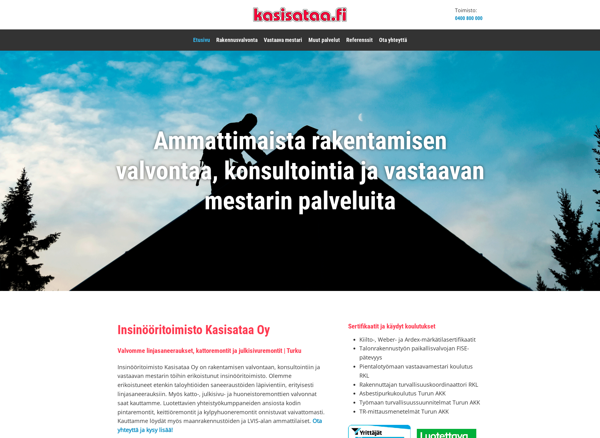 Screenshot for kasisataa.fi