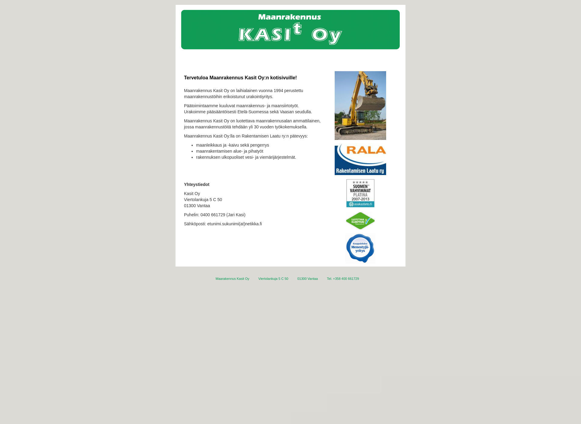 Skärmdump för kasit.fi
