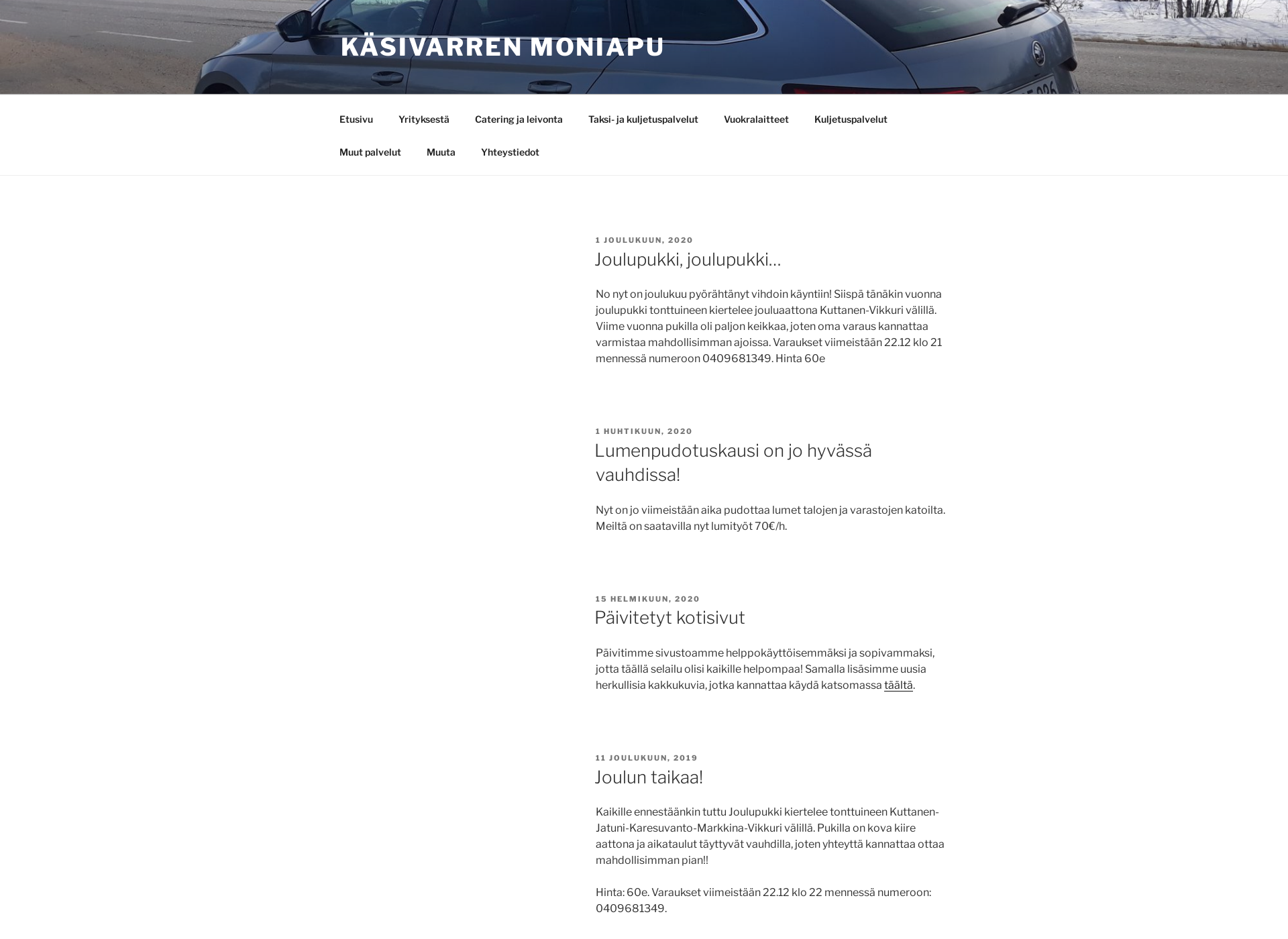 Skärmdump för kasivarrenmoniapu.fi
