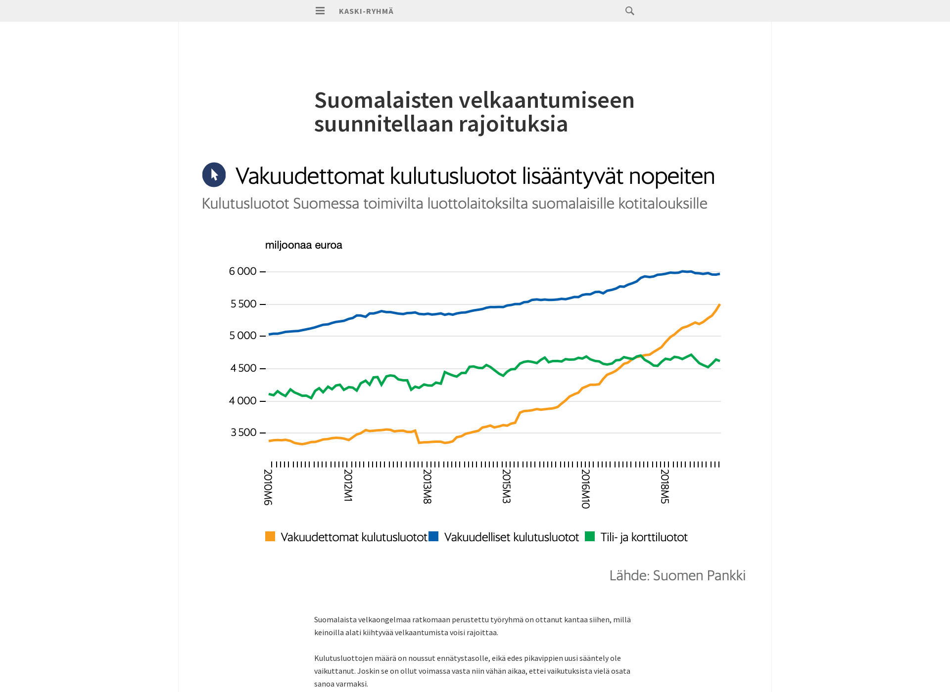 Skärmdump för kaski-ryhma.fi