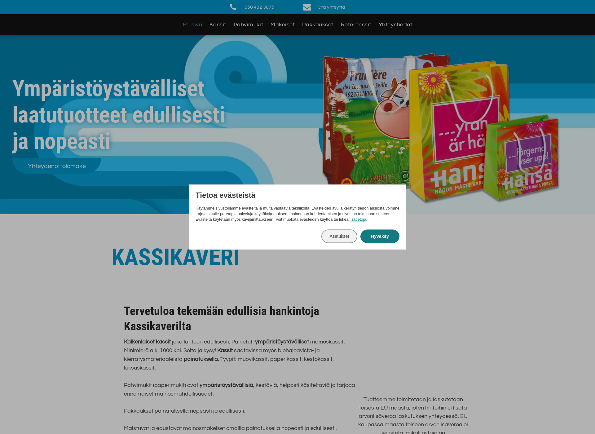Skärmdump för kassikaveri.fi