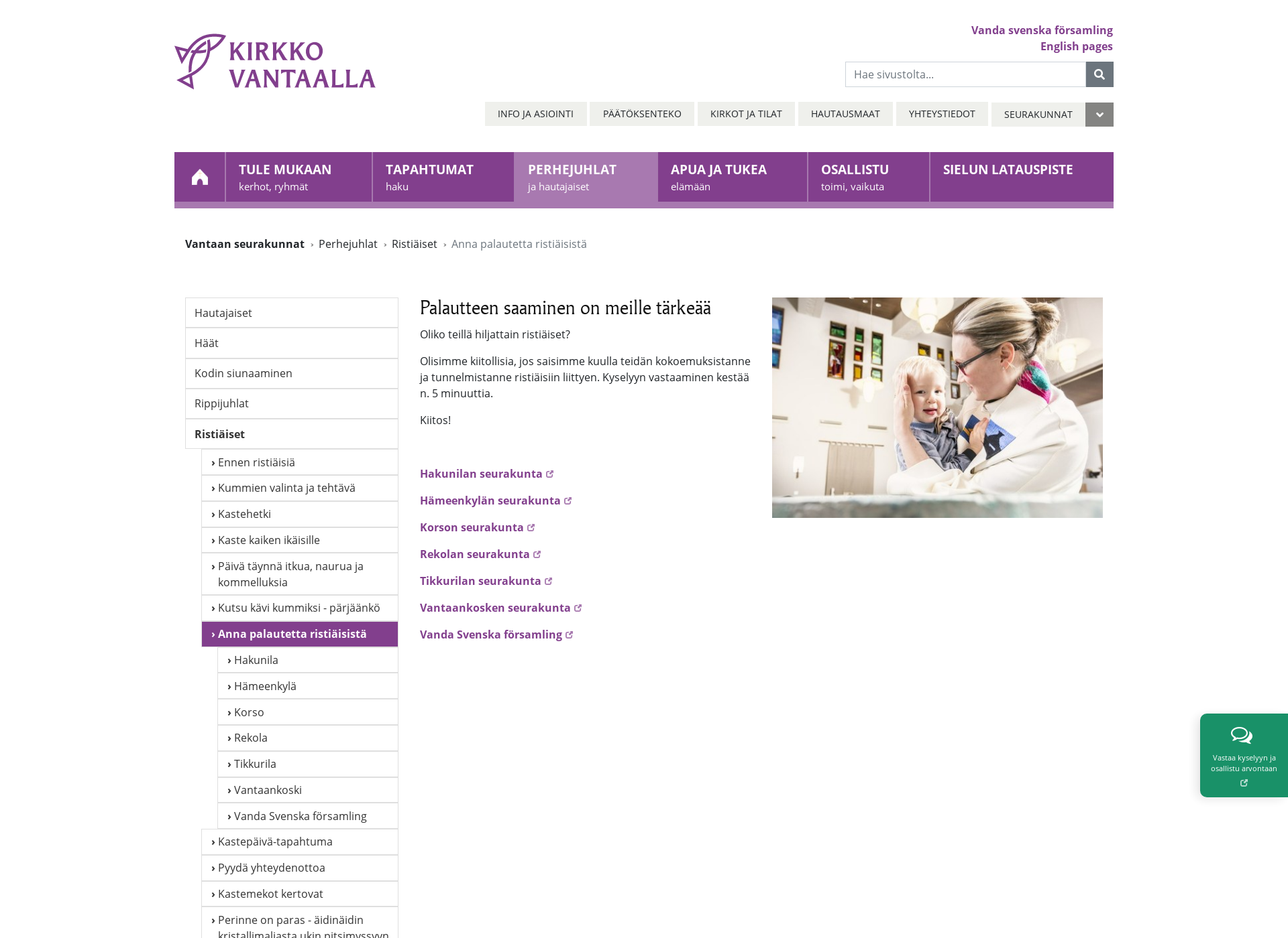 Screenshot for kastepalaute.fi