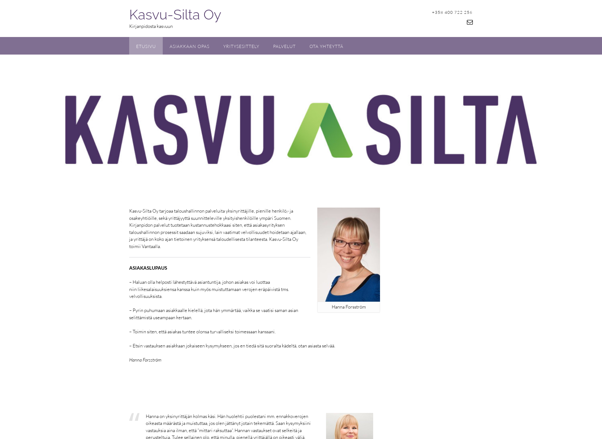 Näyttökuva kasvusilta.fi