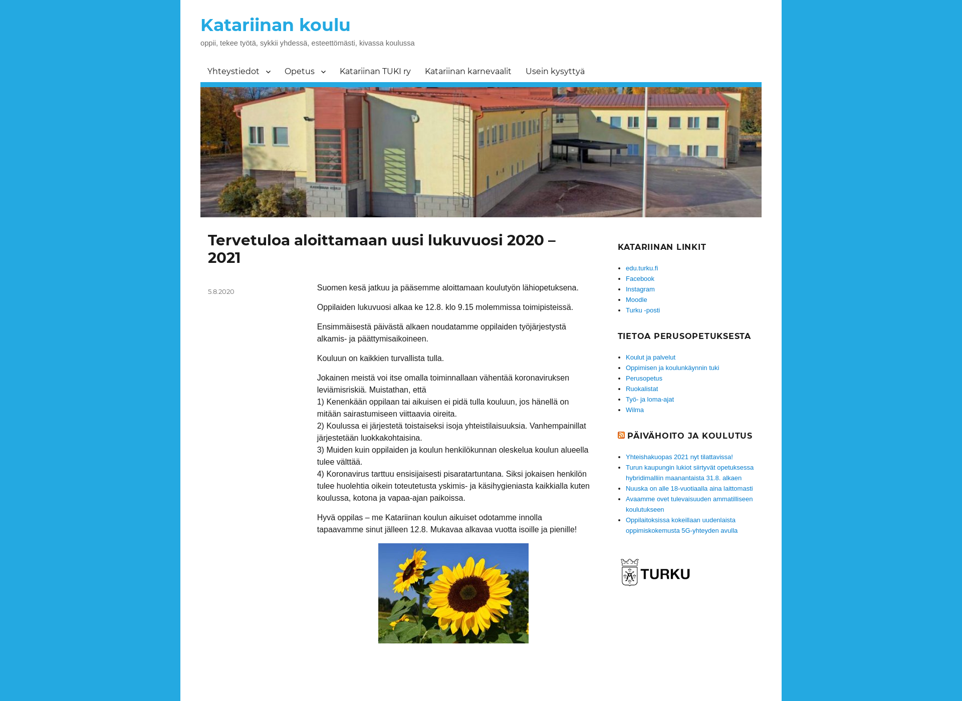 Skärmdump för katariinankoulu.fi