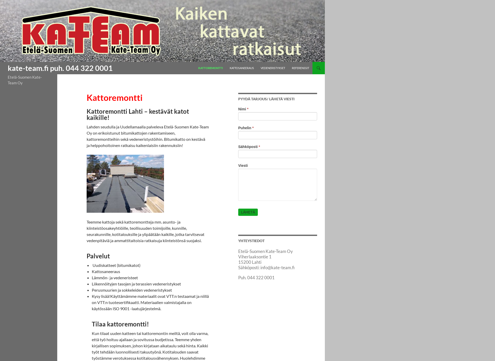Skärmdump för kate-team.fi