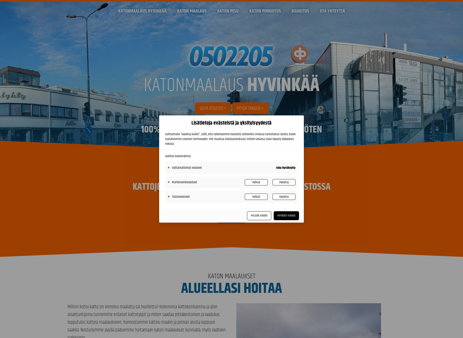 Screenshot for katonmaalaushyvinkää.fi