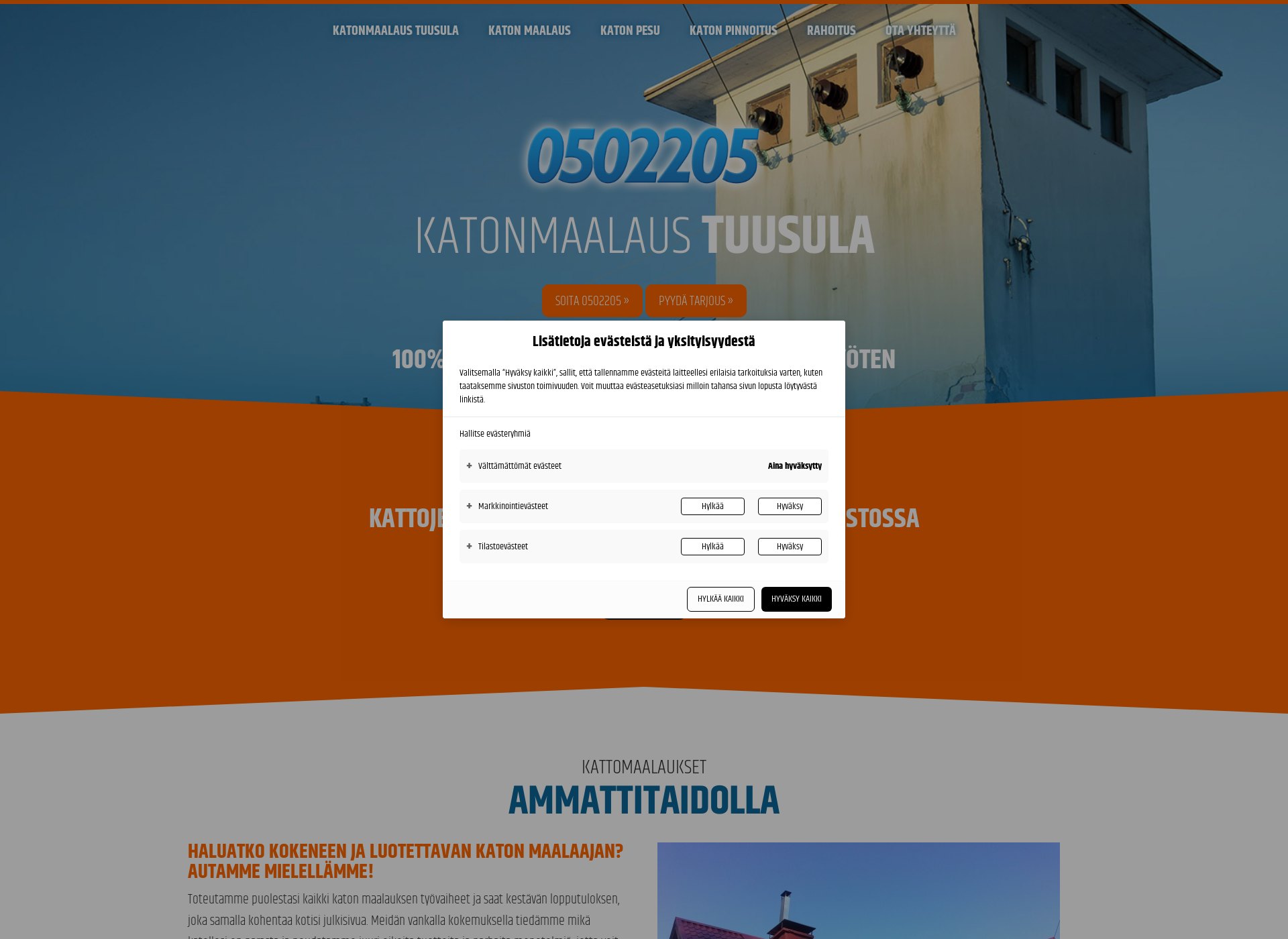 Screenshot for katonmaalaustuusula.fi