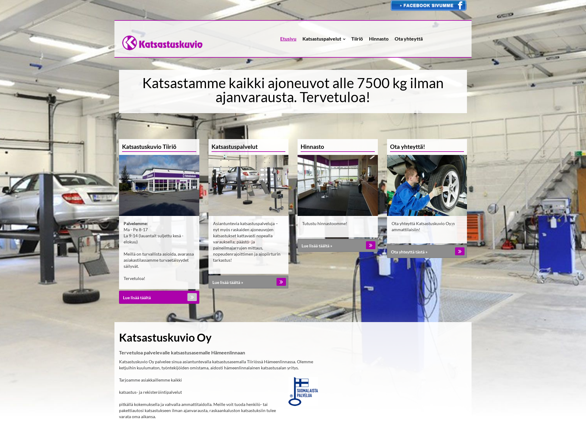 Skärmdump för katsastuskuvio.fi
