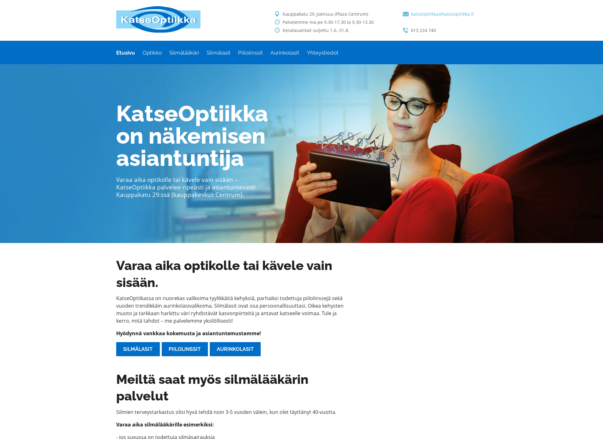 Skärmdump för katseoptiikka.fi