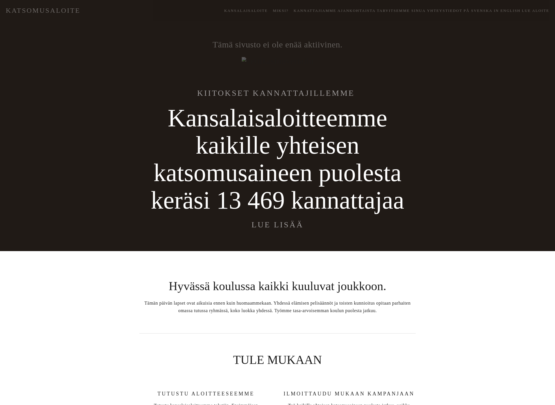 Skärmdump för katsomusaloite.fi